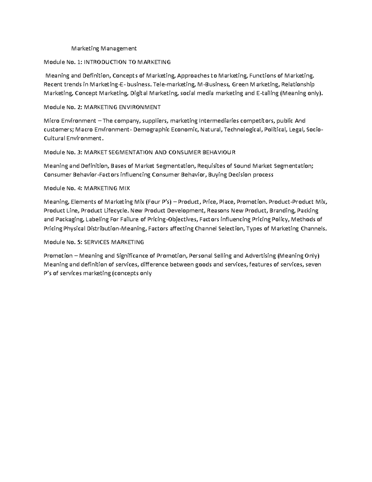 Marketing Management-1: Key Concepts and Trends Overview - Studocu