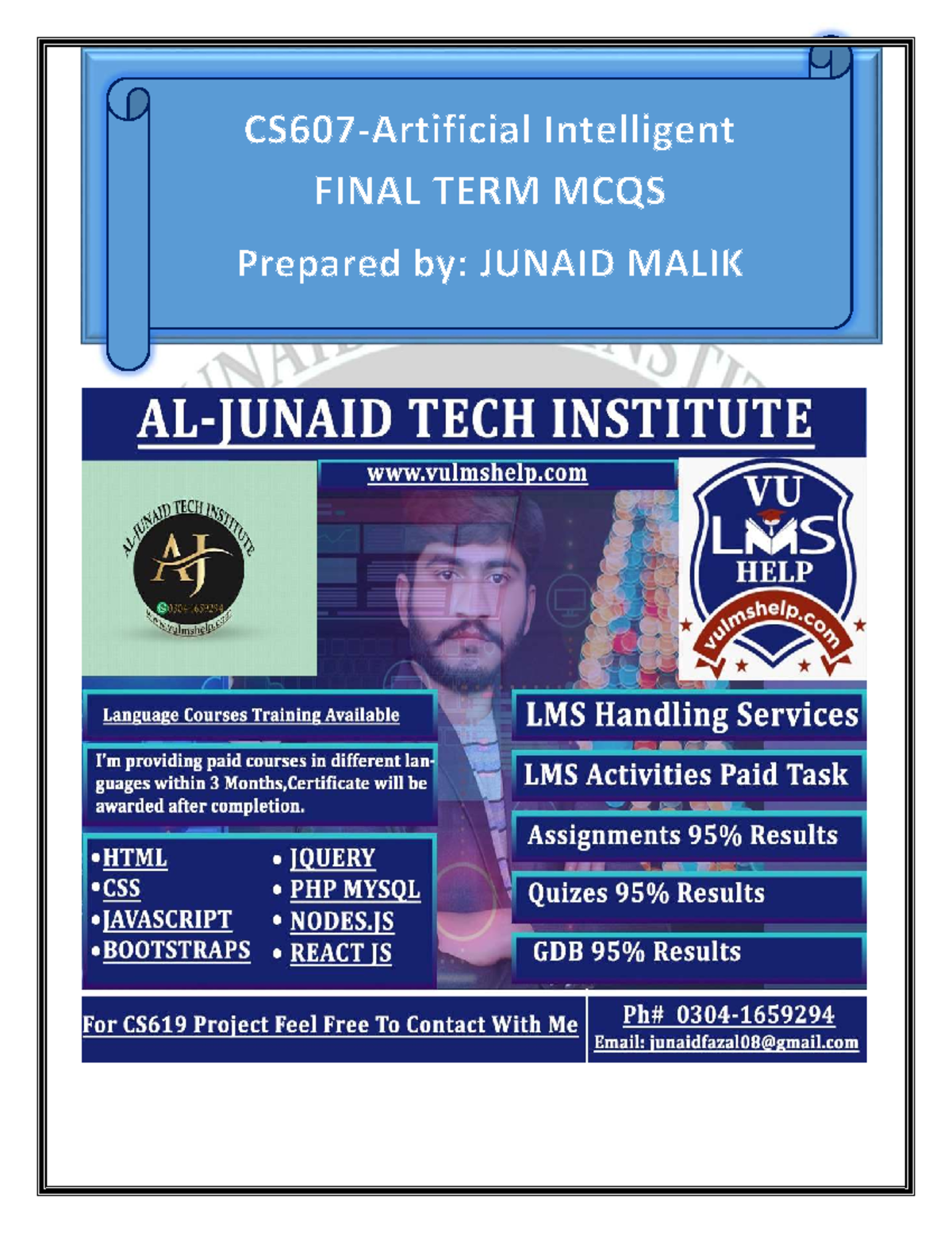 CS607 Final Term Solved MCQs on Robotics and AI Concepts - Studocu