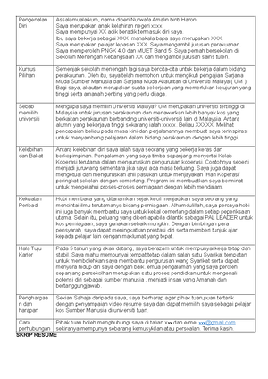 Natasha scripted resumerr - Nama : Siti Farishya Natasha Binti Azahar ...