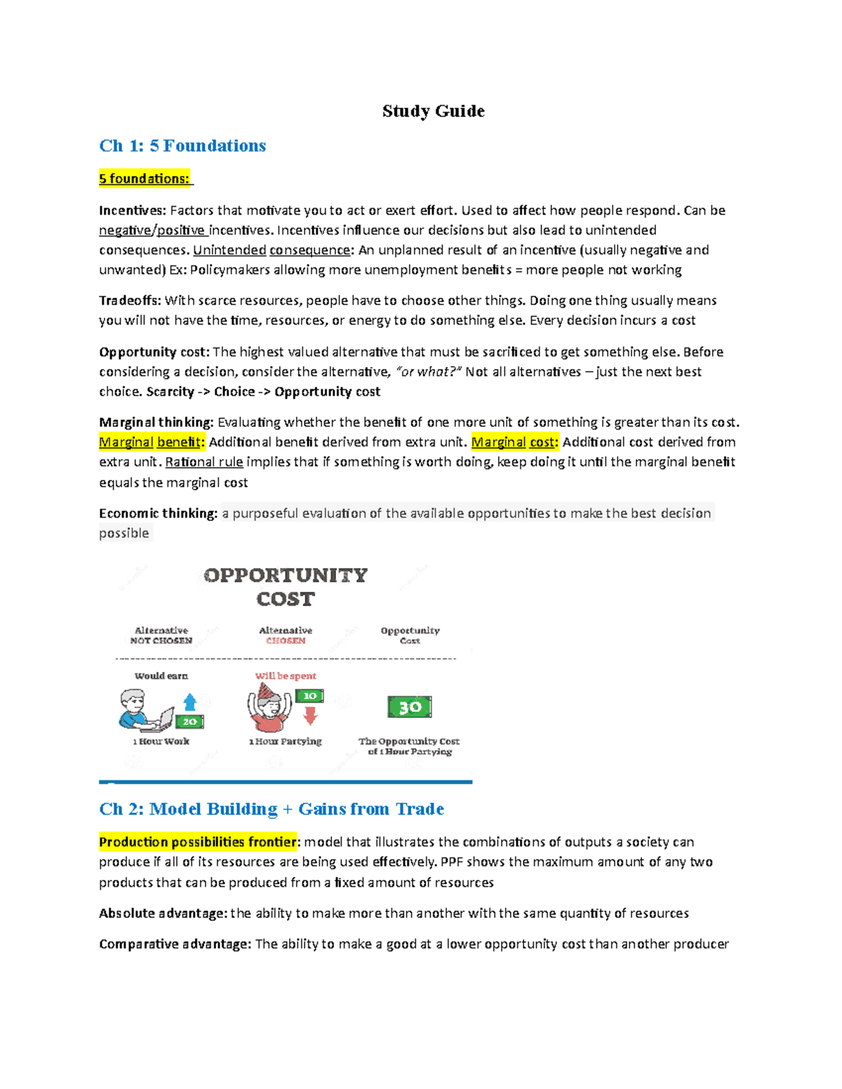 ECON Study Guide: Key Concepts Organized by Chapters for Revision - Studocu