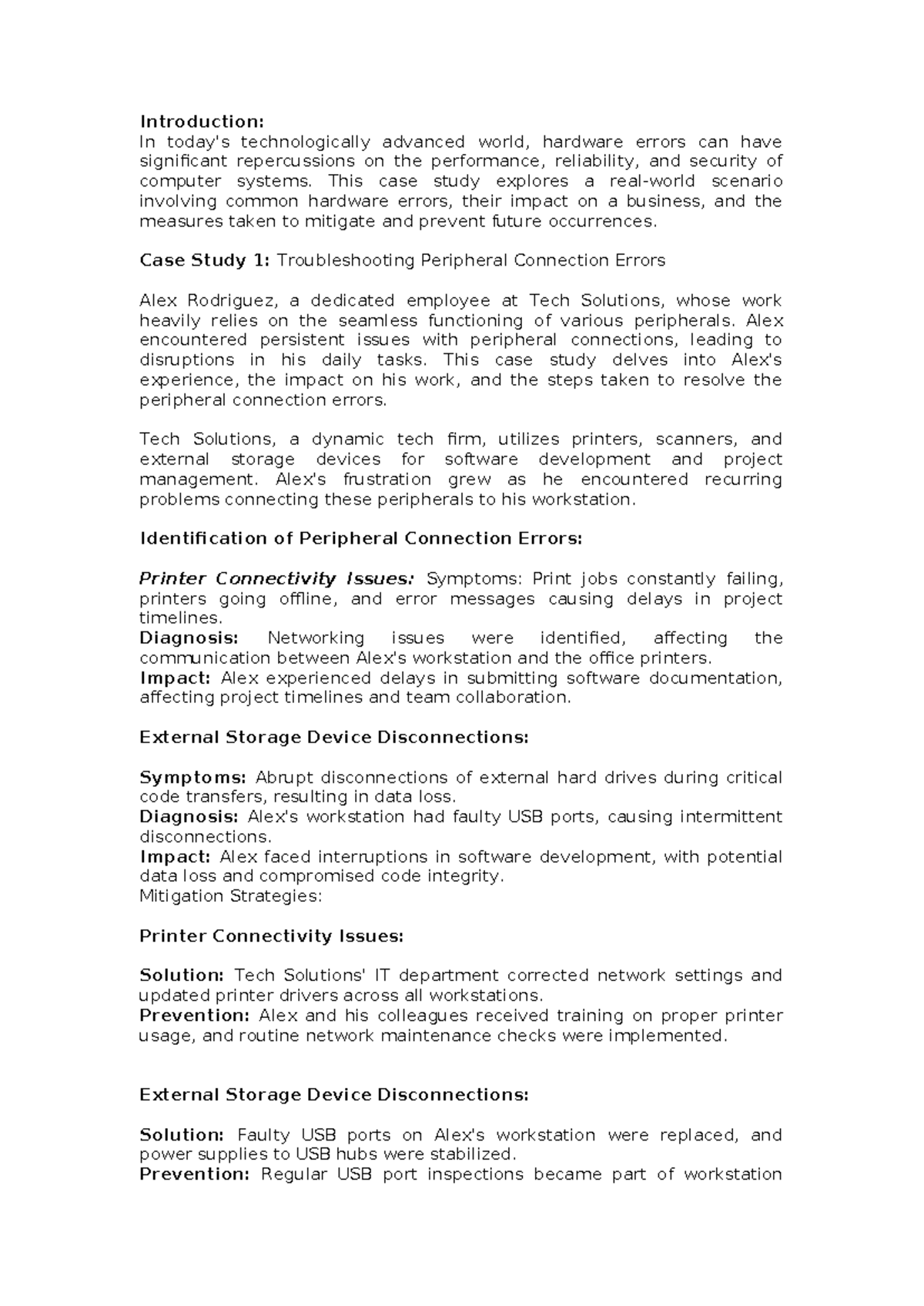 Case Study: Common Hardware Errors & Solutions in Tech Environments ...