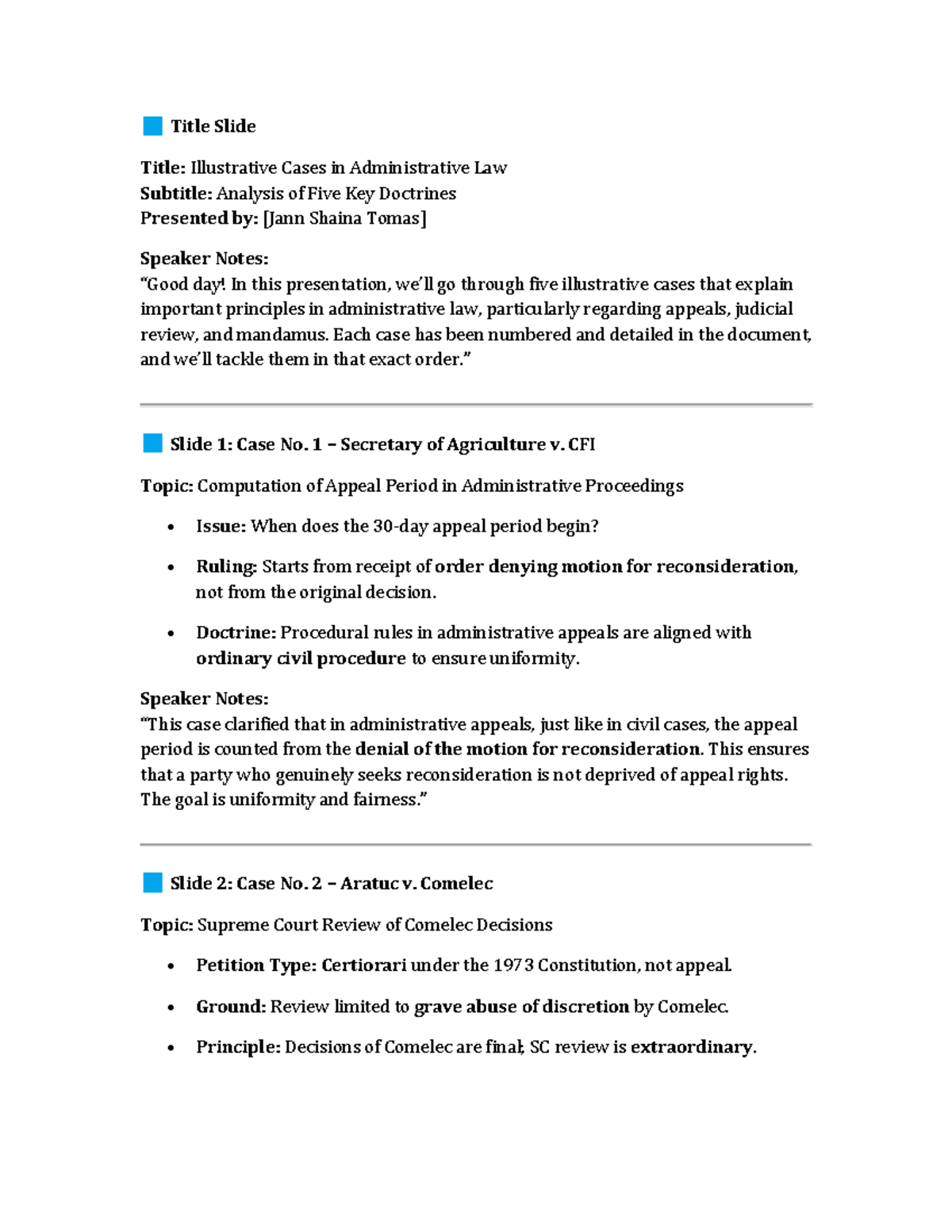 Admin Law Cases: Key Doctrines & Judicial Review Analysis - Studocu