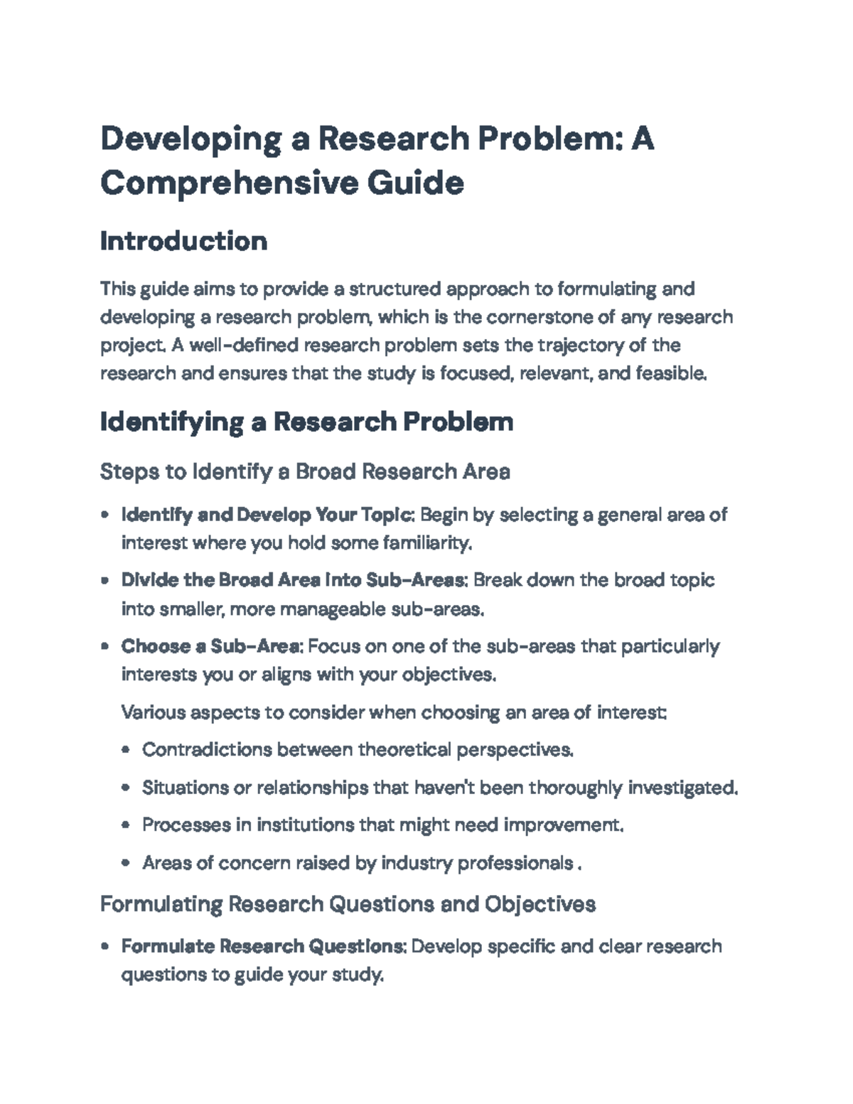 Developing a Research Problem: A Comprehensive Guide - Developing a ...
