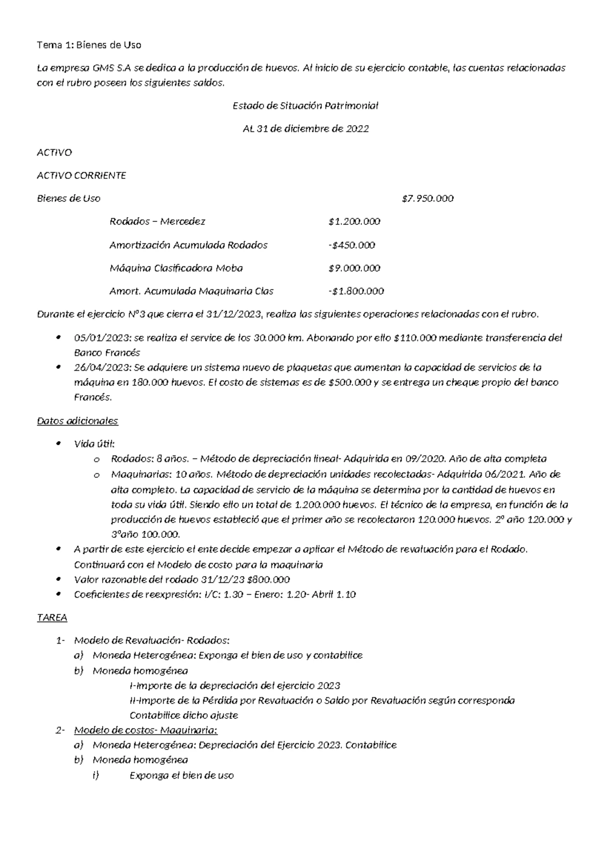 Conta 2 Segundo Parcial 2: Bienes de Uso e Inversiones - Studocu