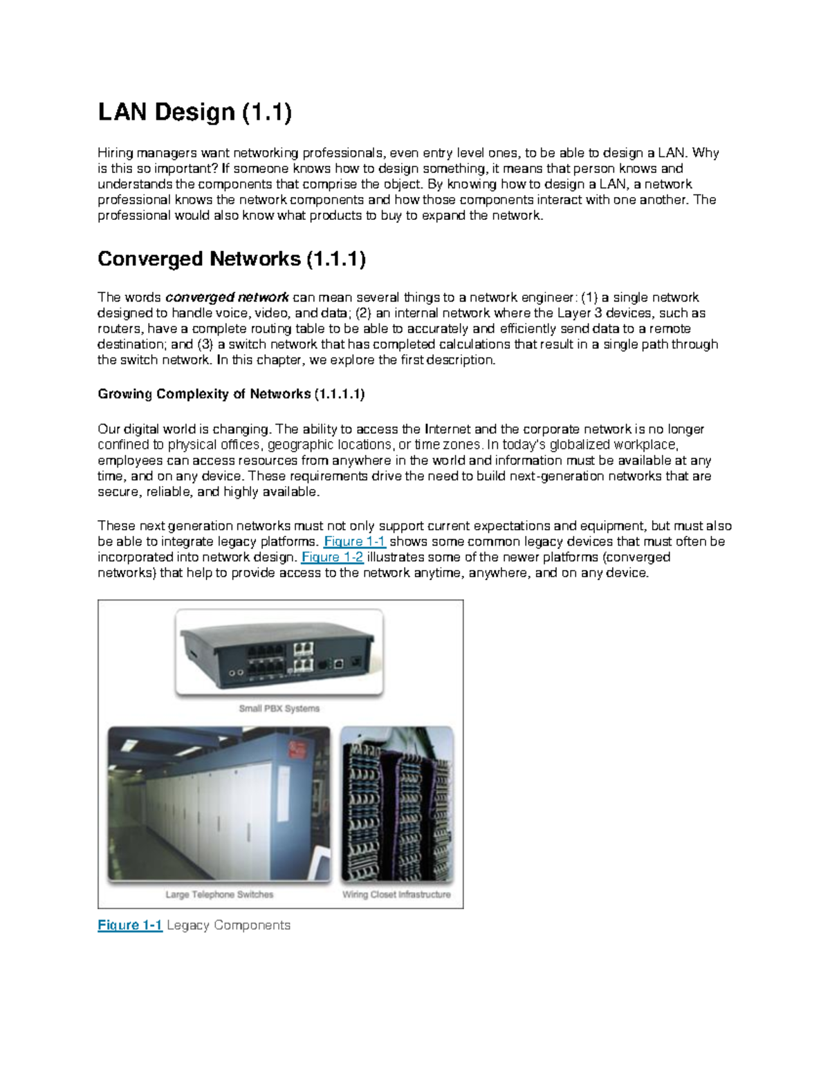 Routing and Switching 1: LAN Design & Switched Networks Overview - Studocu