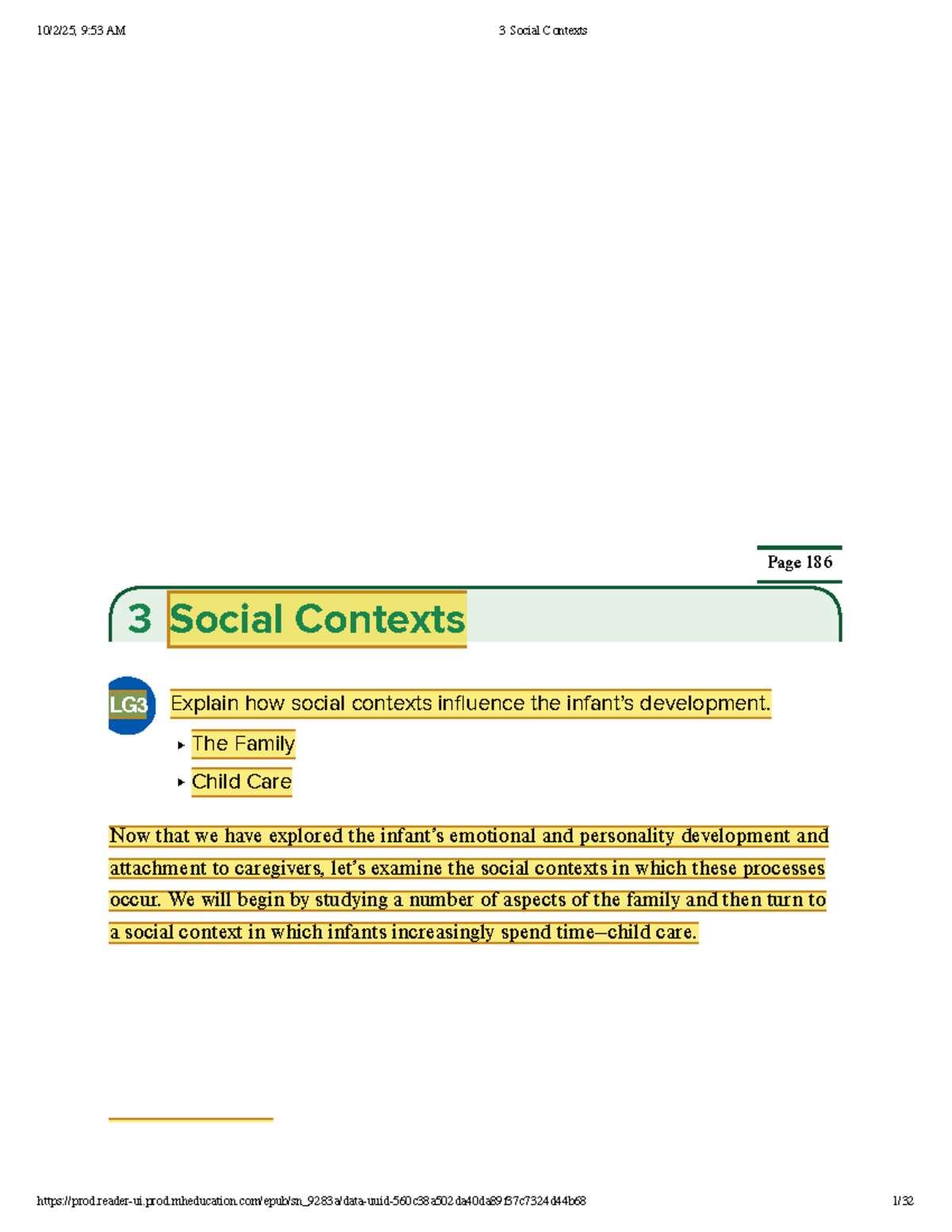 Social Contexts and Influences on Infant Development (PSY 101) - Studocu
