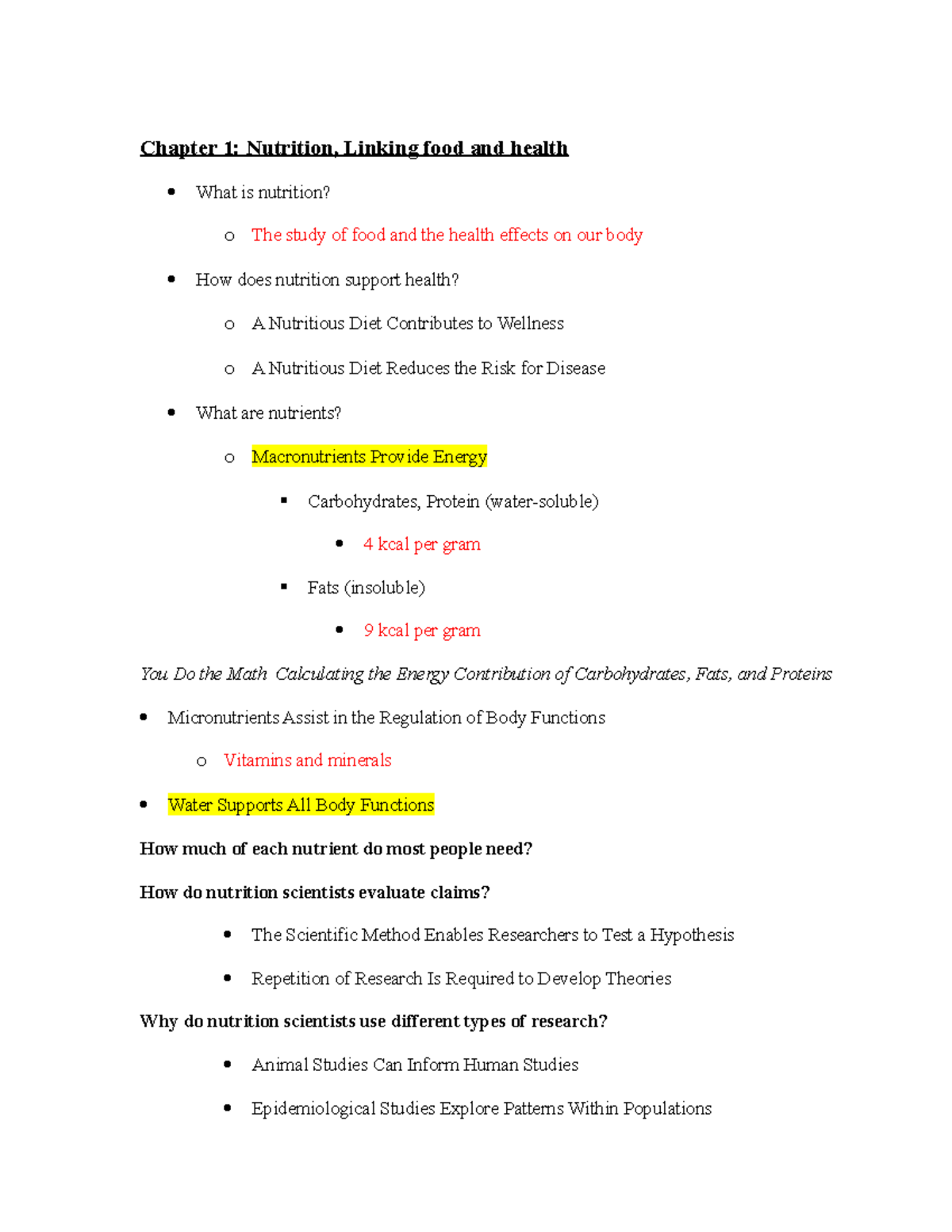 Nutrition 101: Midterm Study Guide & Key Concepts Outline - Studocu