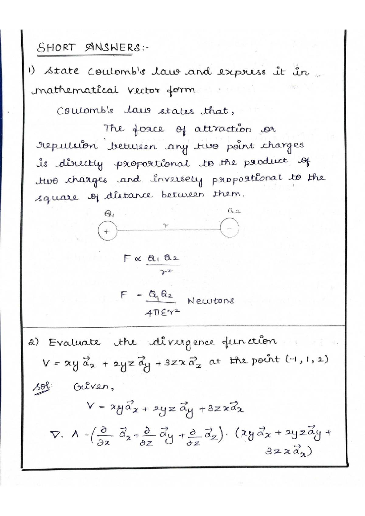 EMT - Material: Vector Calculus and Divergence Theorem Concepts - Studocu