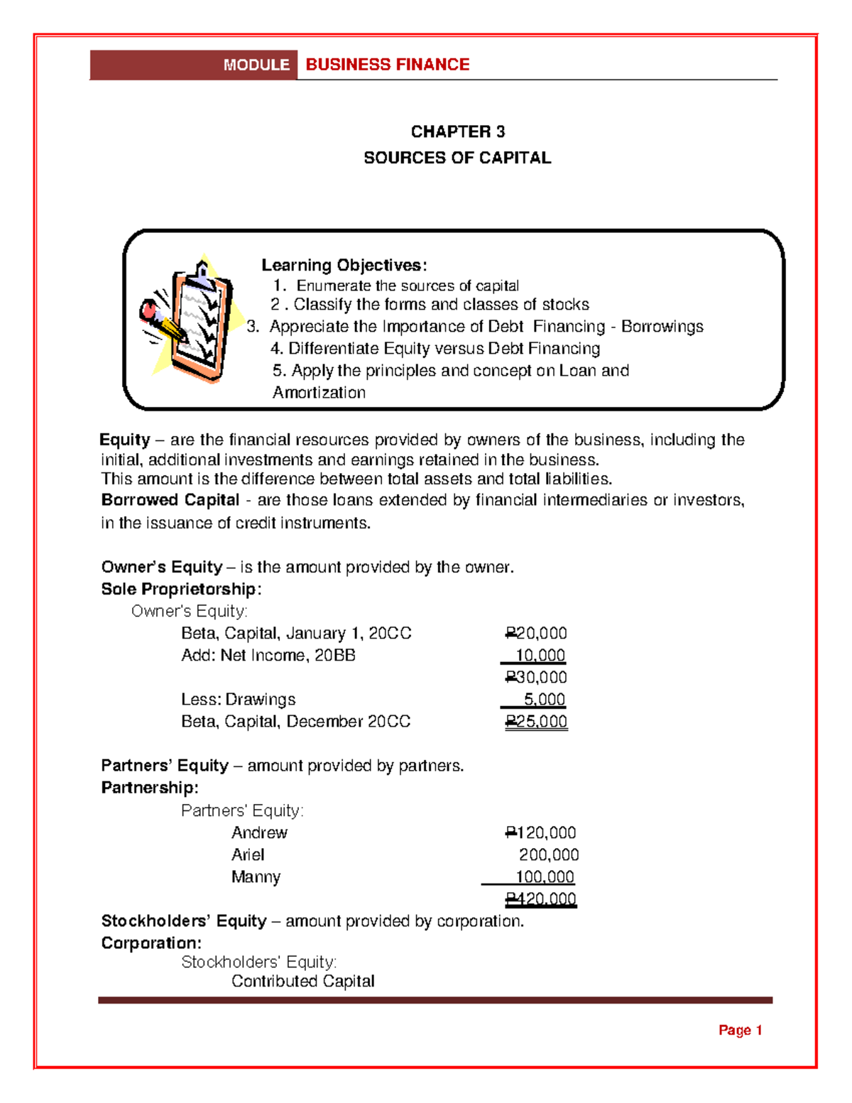 Chapter 3: Understanding Capital Sources and Financing Options - Studocu