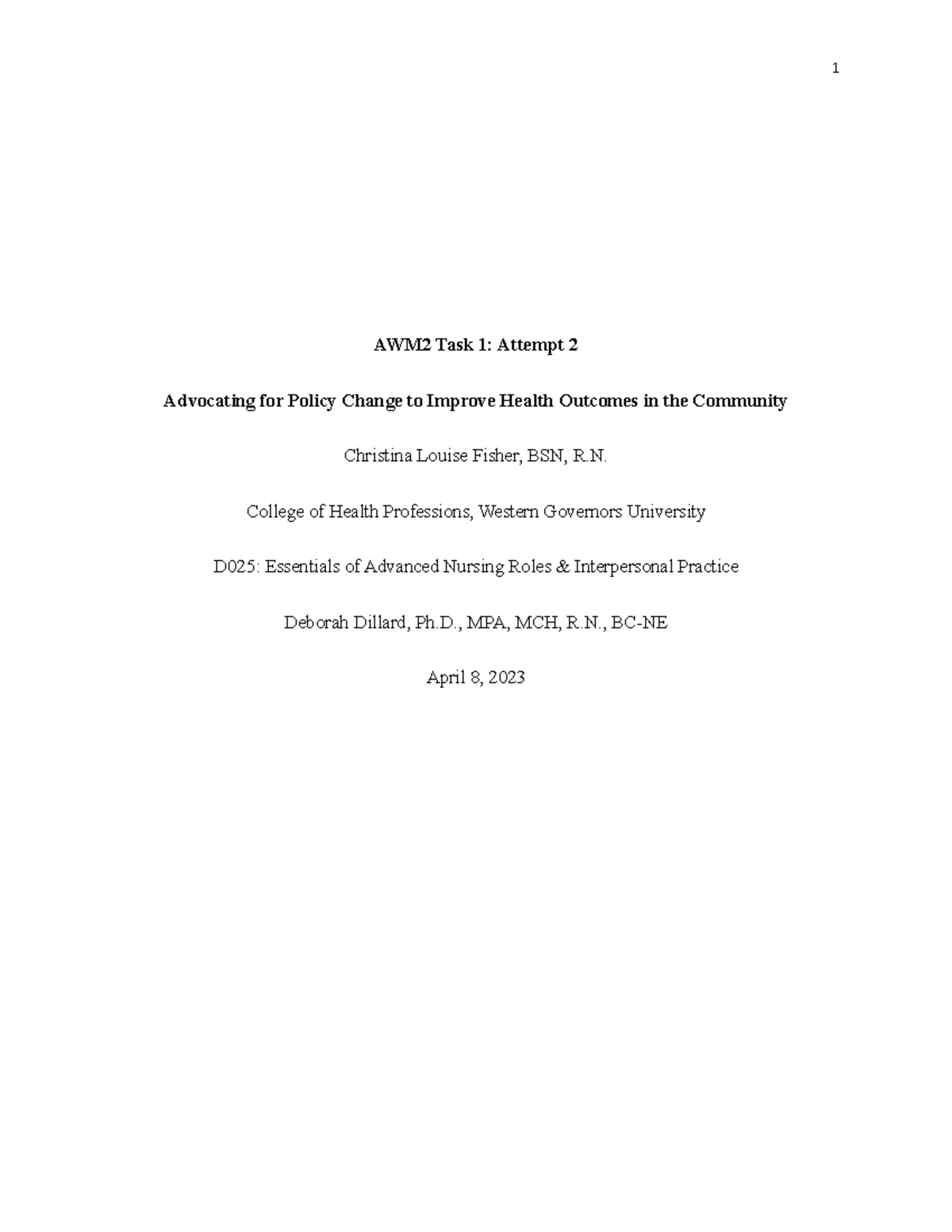 D025 Task 2 Policy Proposal - Advocating for Alcohol Abuse Solutions ...