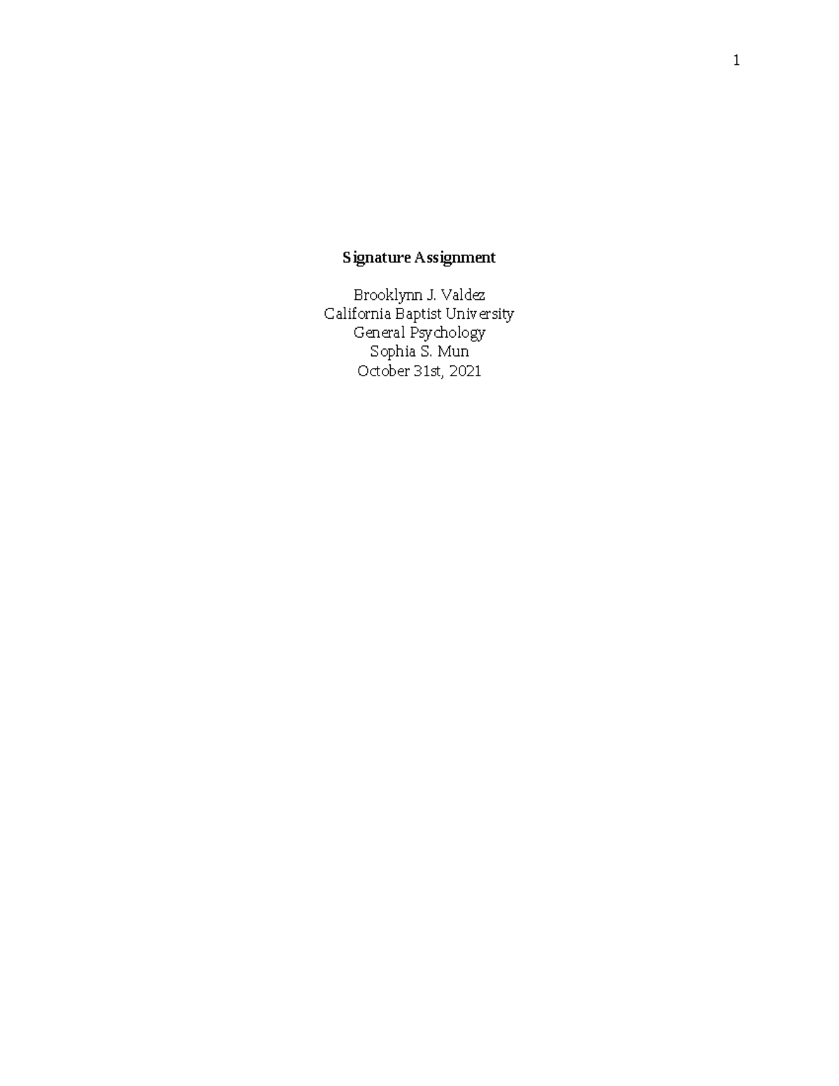Signature Assignment - Final essay - Signature Assignment Brooklynn J ...