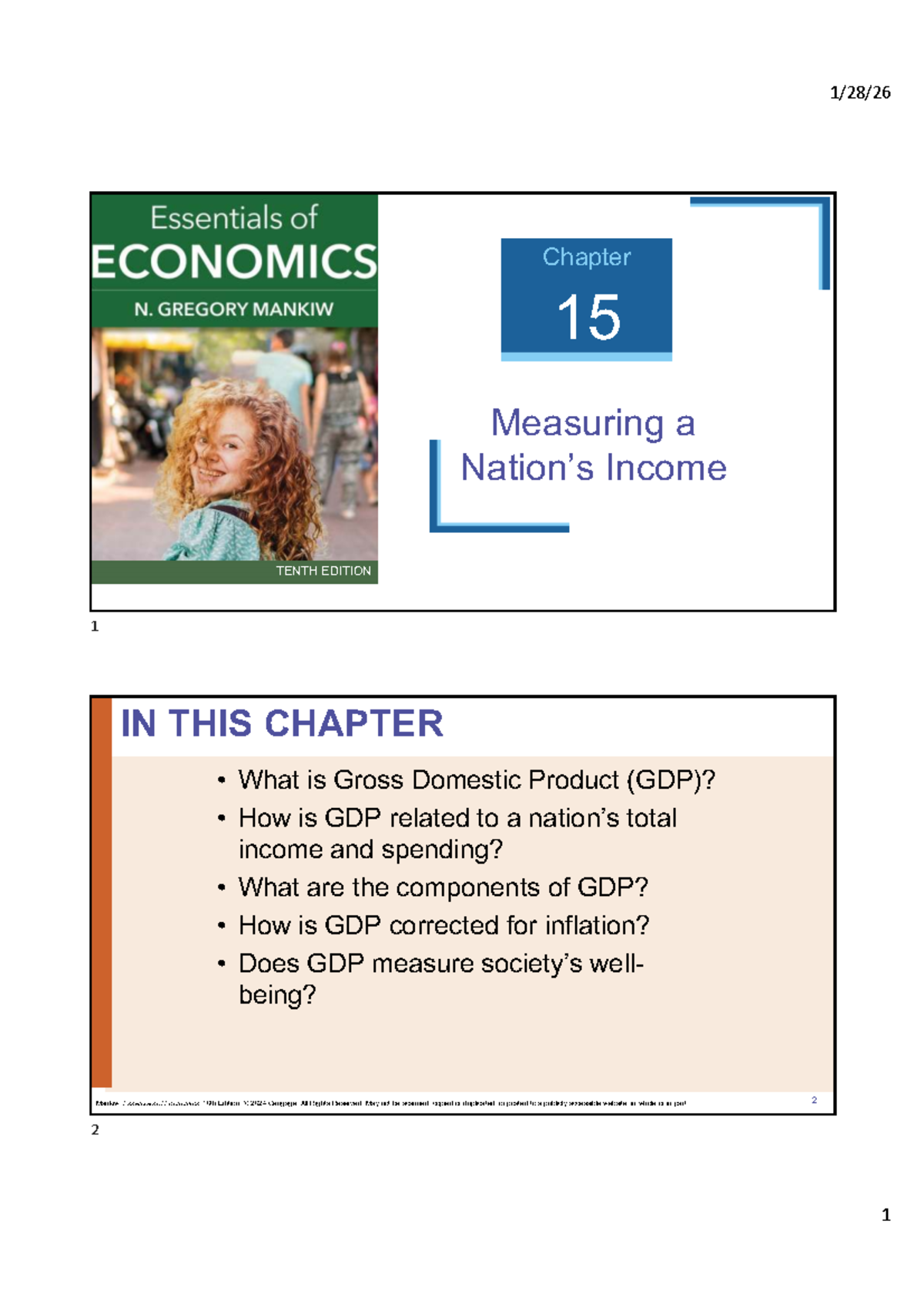 Ch 15: Measuring a Nation's Income - GDP Insights and Analysis - Studocu