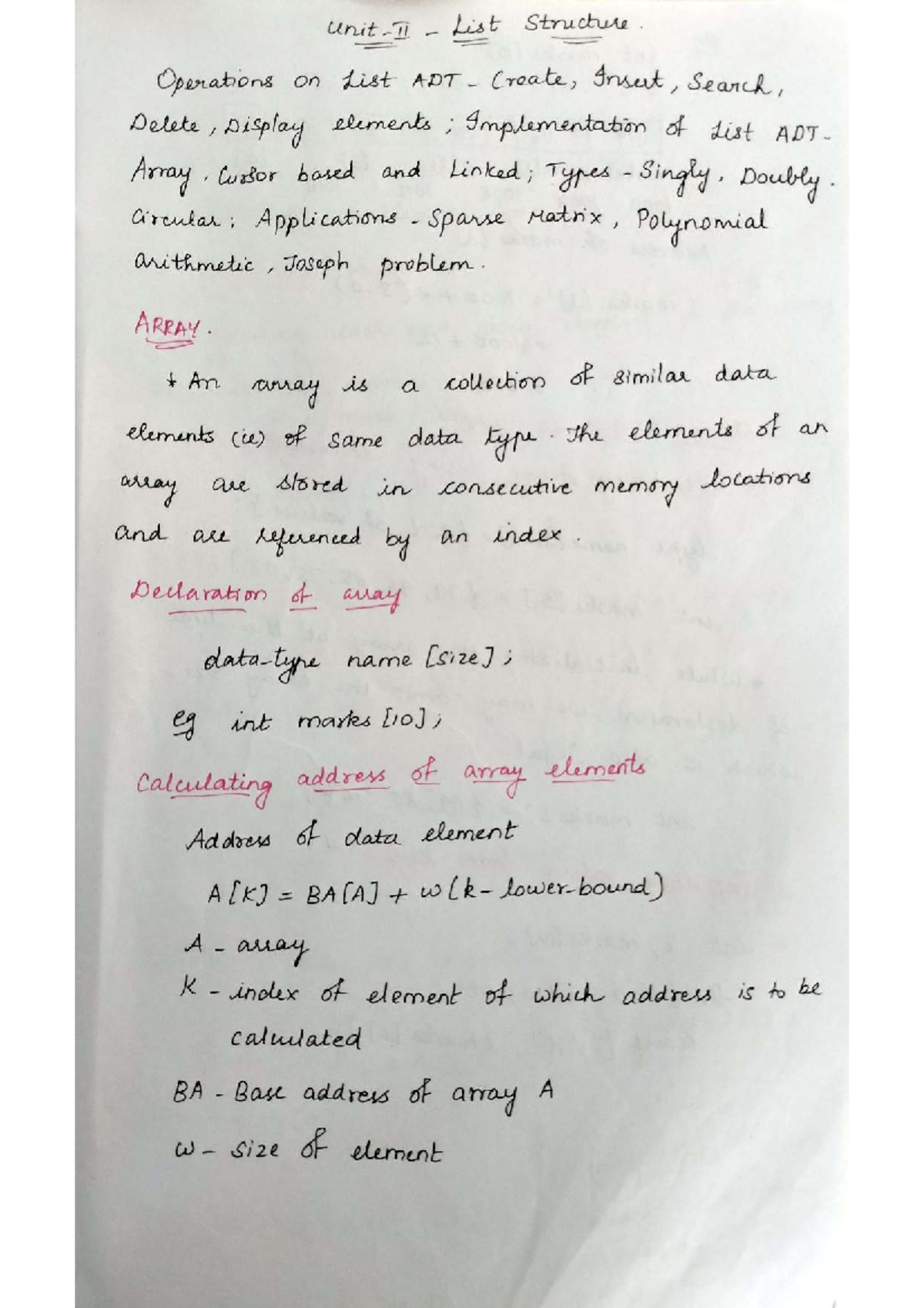 DSA 2: List ADT Operations - Arrays & Linked Lists Implementation - Studocu