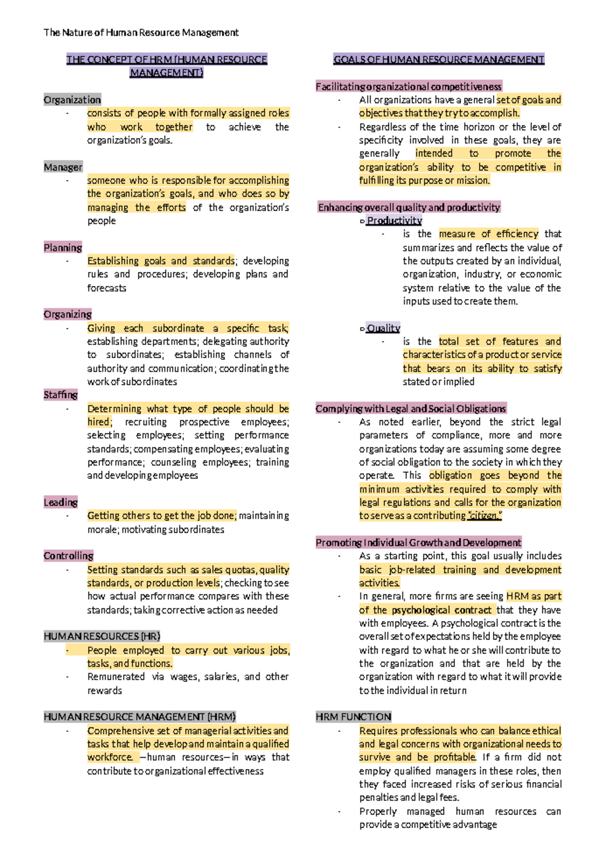 Human resource management concepts and practices (HRM 101) - Studocu