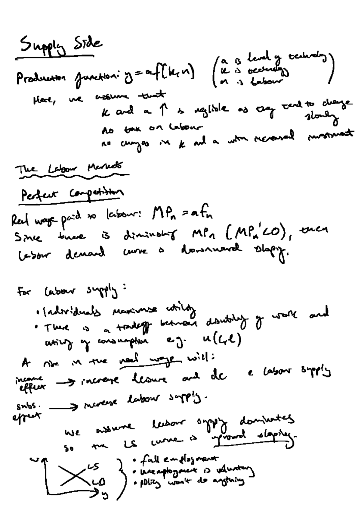 PS, WS, and PC Curves - Lecture 2 Handwritten Notes (Econ 101) - Studocu