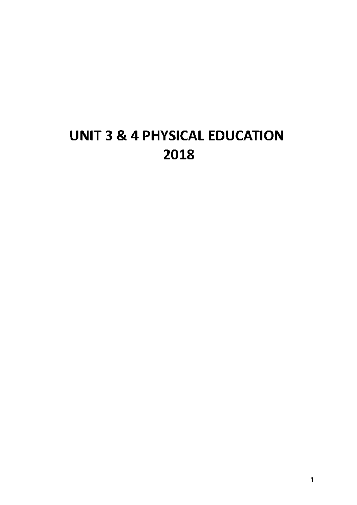 Unit 3 & 4 Physical Education Exam Notes - PE - Studocu