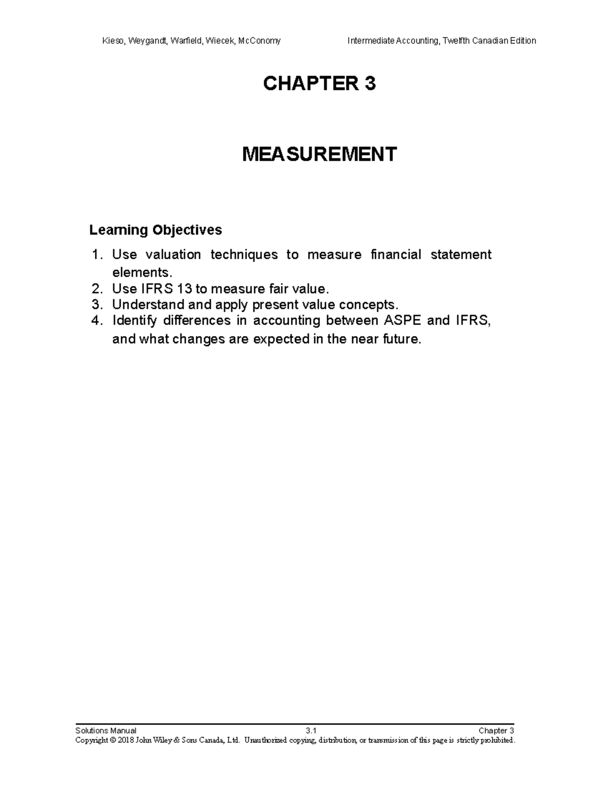 Chapter 3 - CHAPTER 3 MEASUREMENT Learning Objectives 1. Use valuation ...