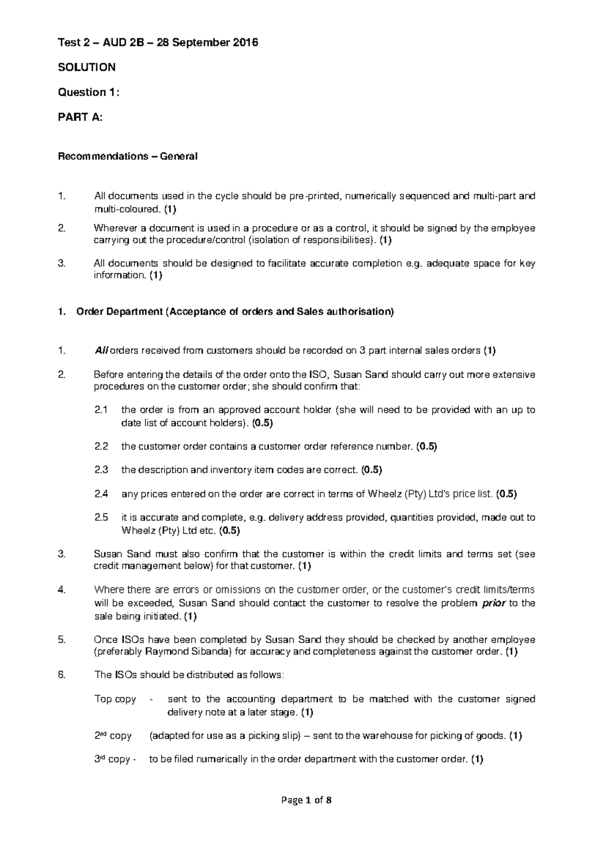 Solution - Test 2 - 28 September 2016 v1 - Test 2 – AUD 2B – 28 ...