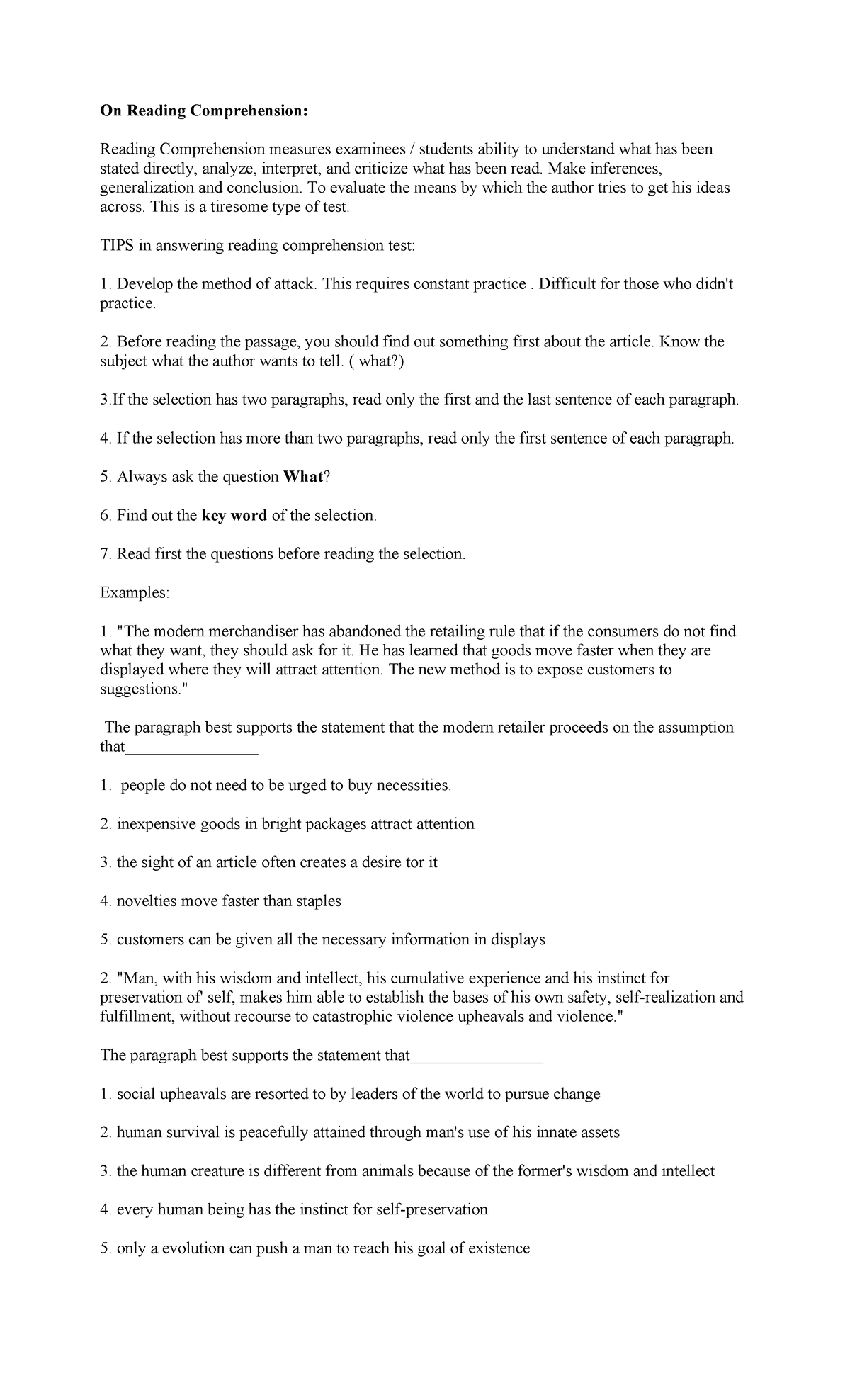 On Reading Comprehension: Strategies and Tips for Success - Studocu