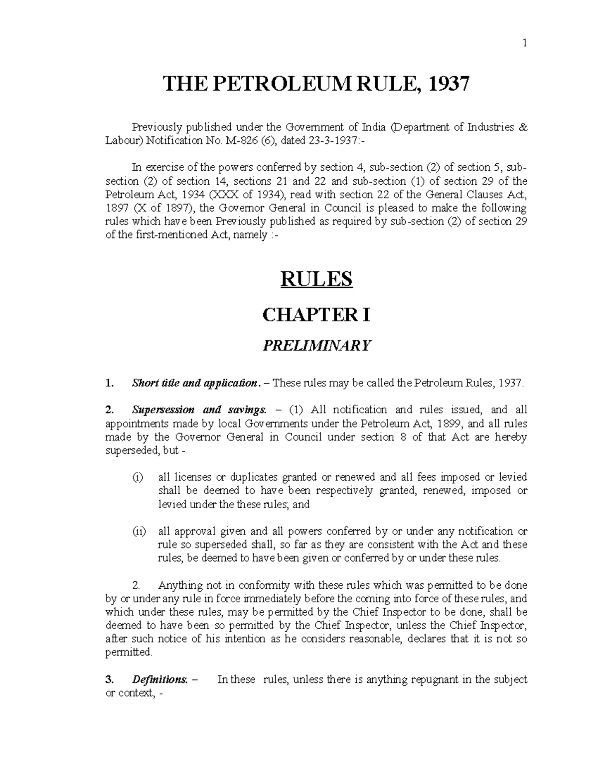 Petroleum Rules, 1937: Comprehensive Overview and Guidelines - Studocu