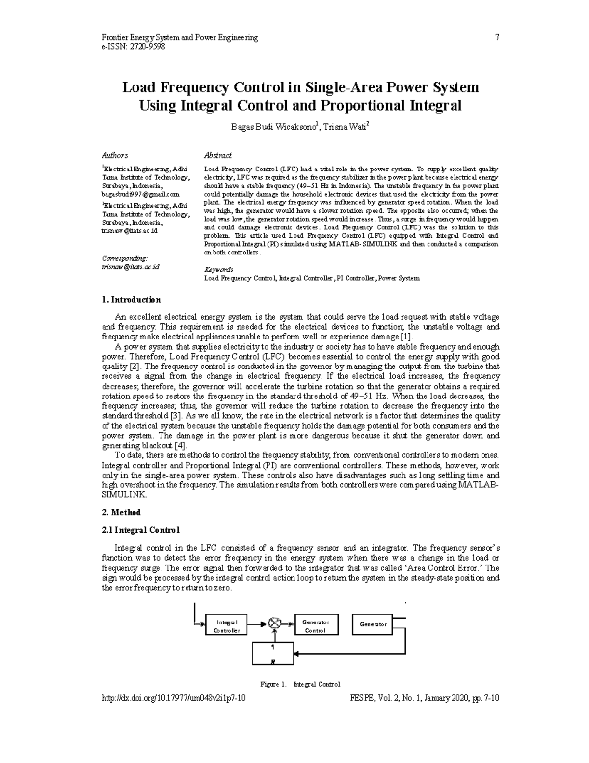 High voltage Dc and facts - e-ISSN: 2720- Load Frequency Control in ...