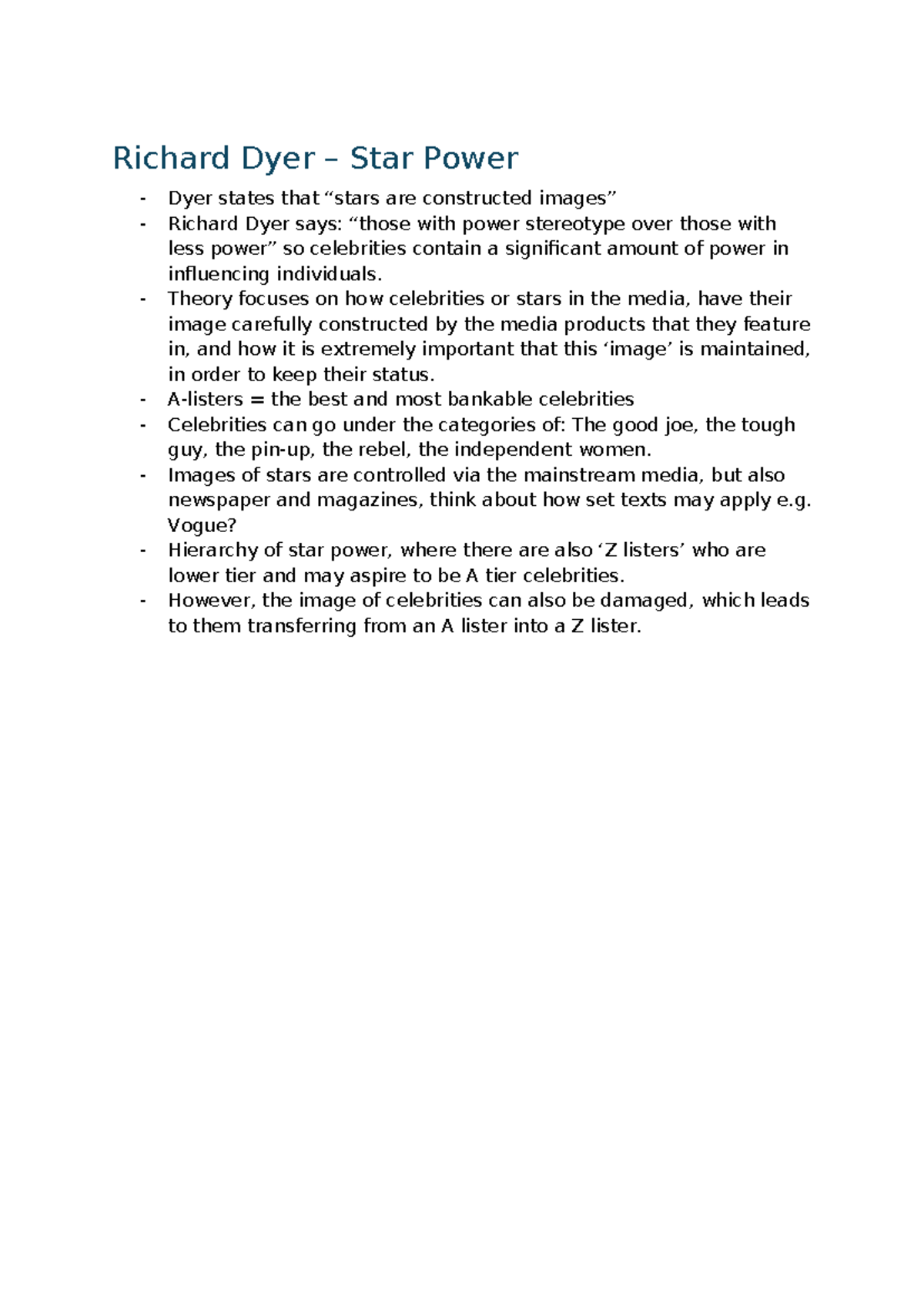 Richard Dyer - Star Power Analysis: Celebrity Influence & Stereotypes ...