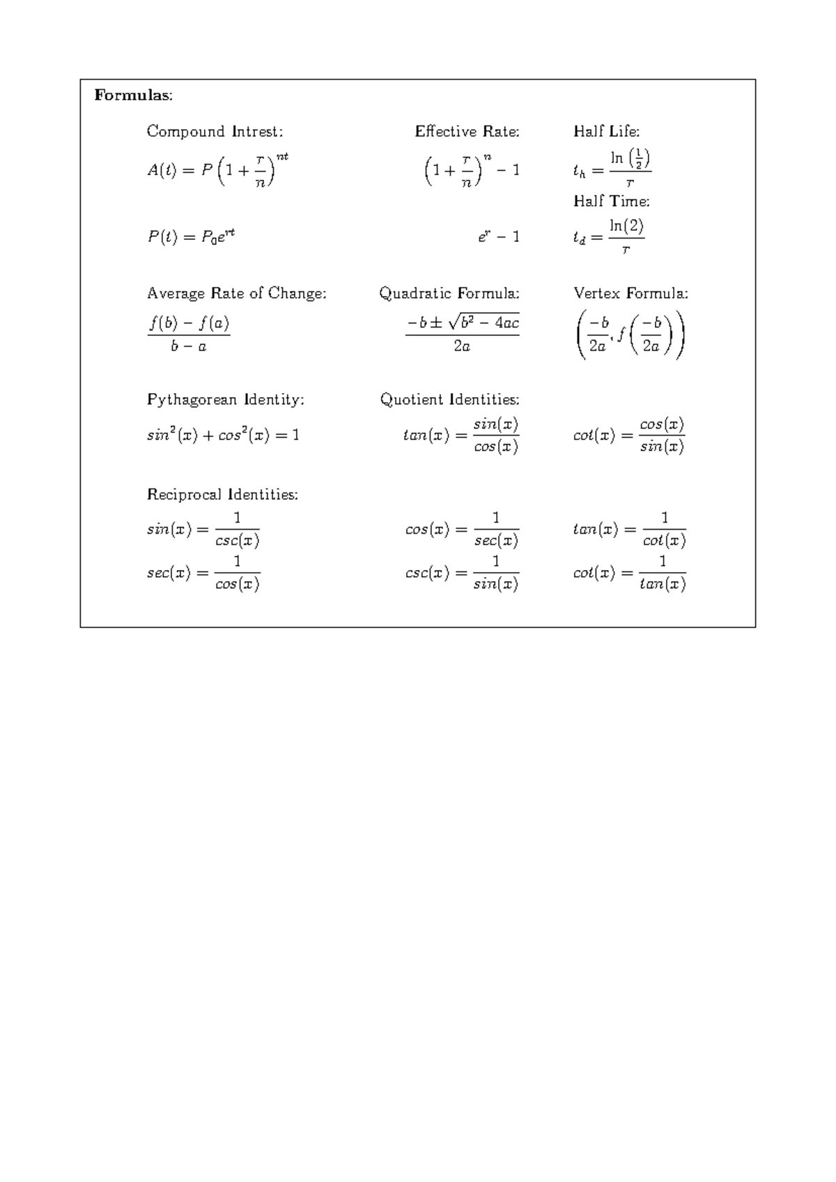 Math 130 Final Exam Study Guide with Partial Solutions and Tips - Studocu