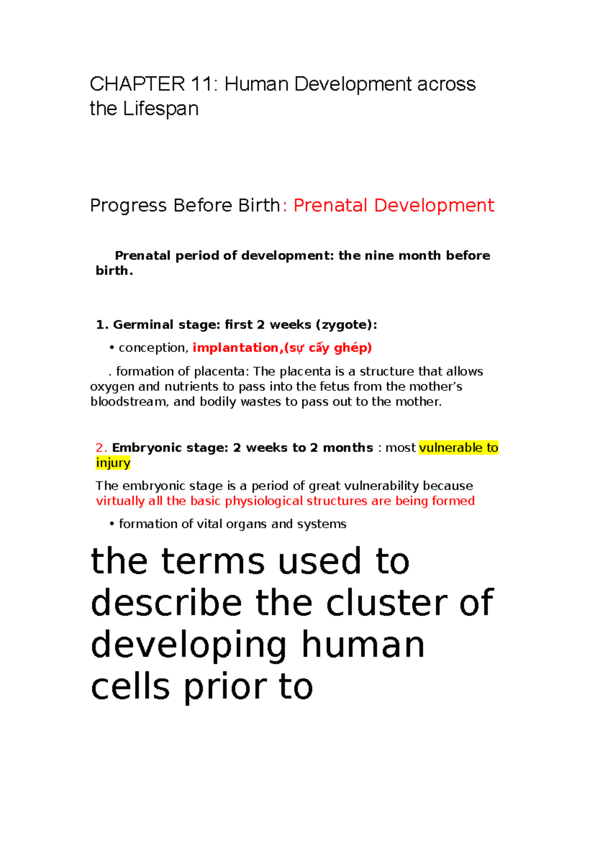 Chapter 11 PSYC - lecture note of PSYC - CHAPTER 11: Human Development ...
