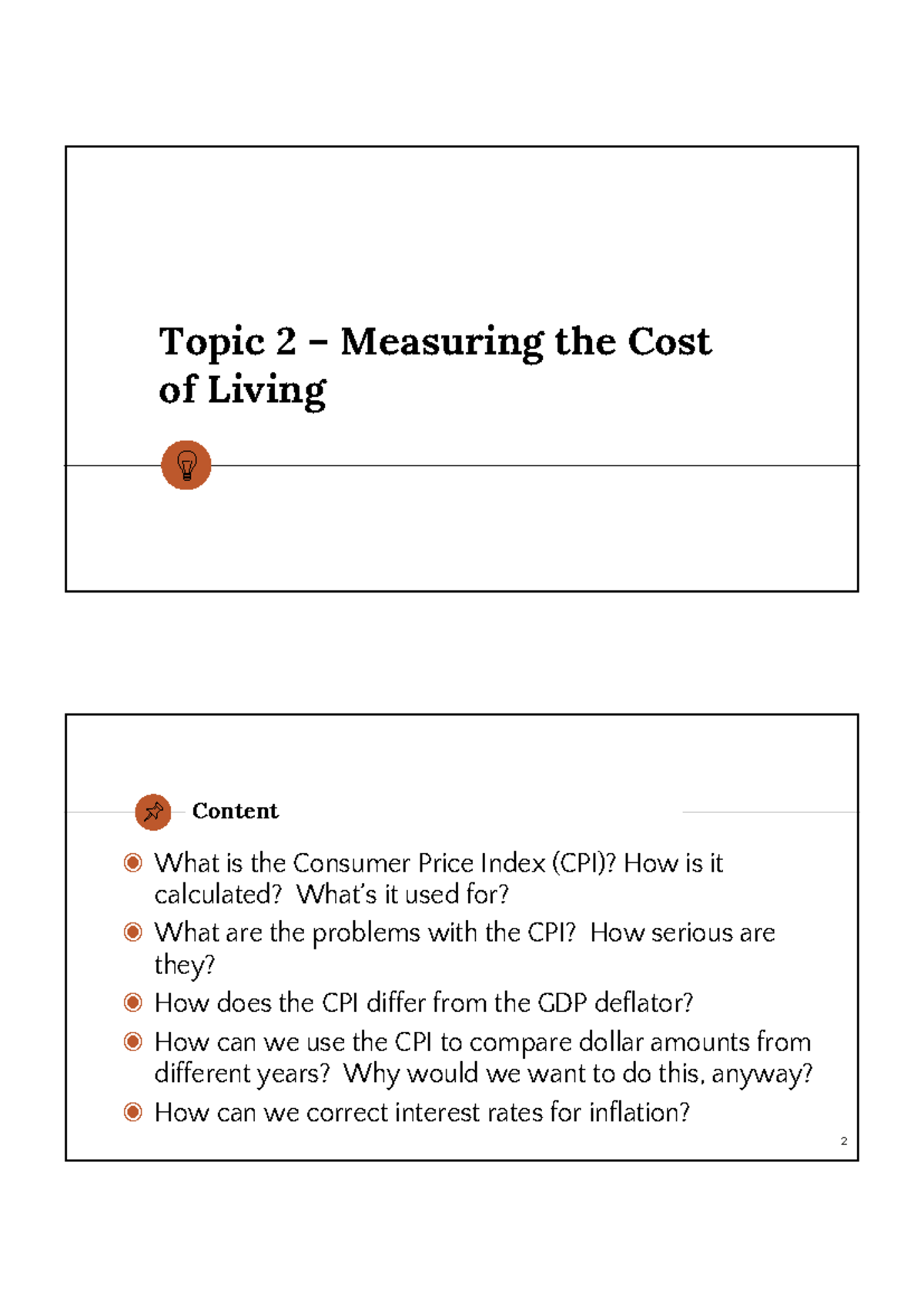 PDF - Topic 2 - Measuring Cost of Living - Topic 2 – Measuring the Cost ...