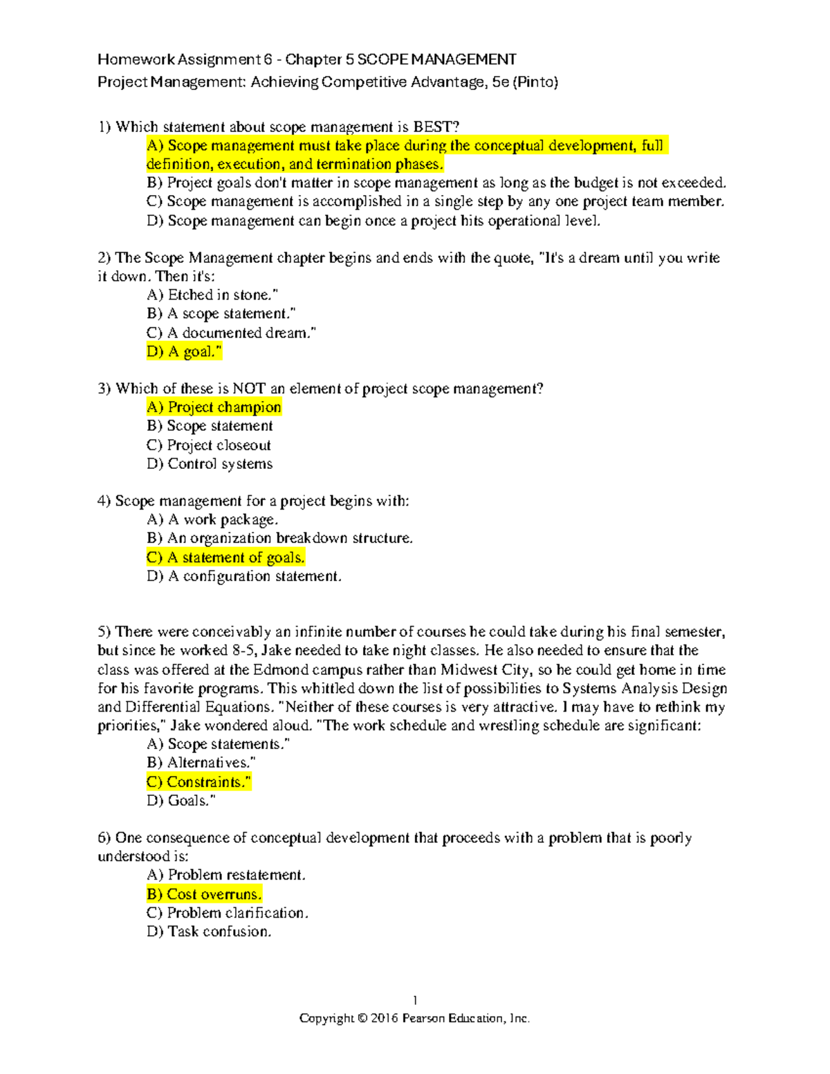 Homework Assignment 6: Scope Management Insights from Project ...