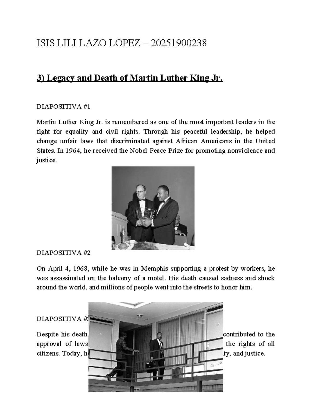 Legacy and Death of Martin Luther King Jr. - 20251900238 - Studocu