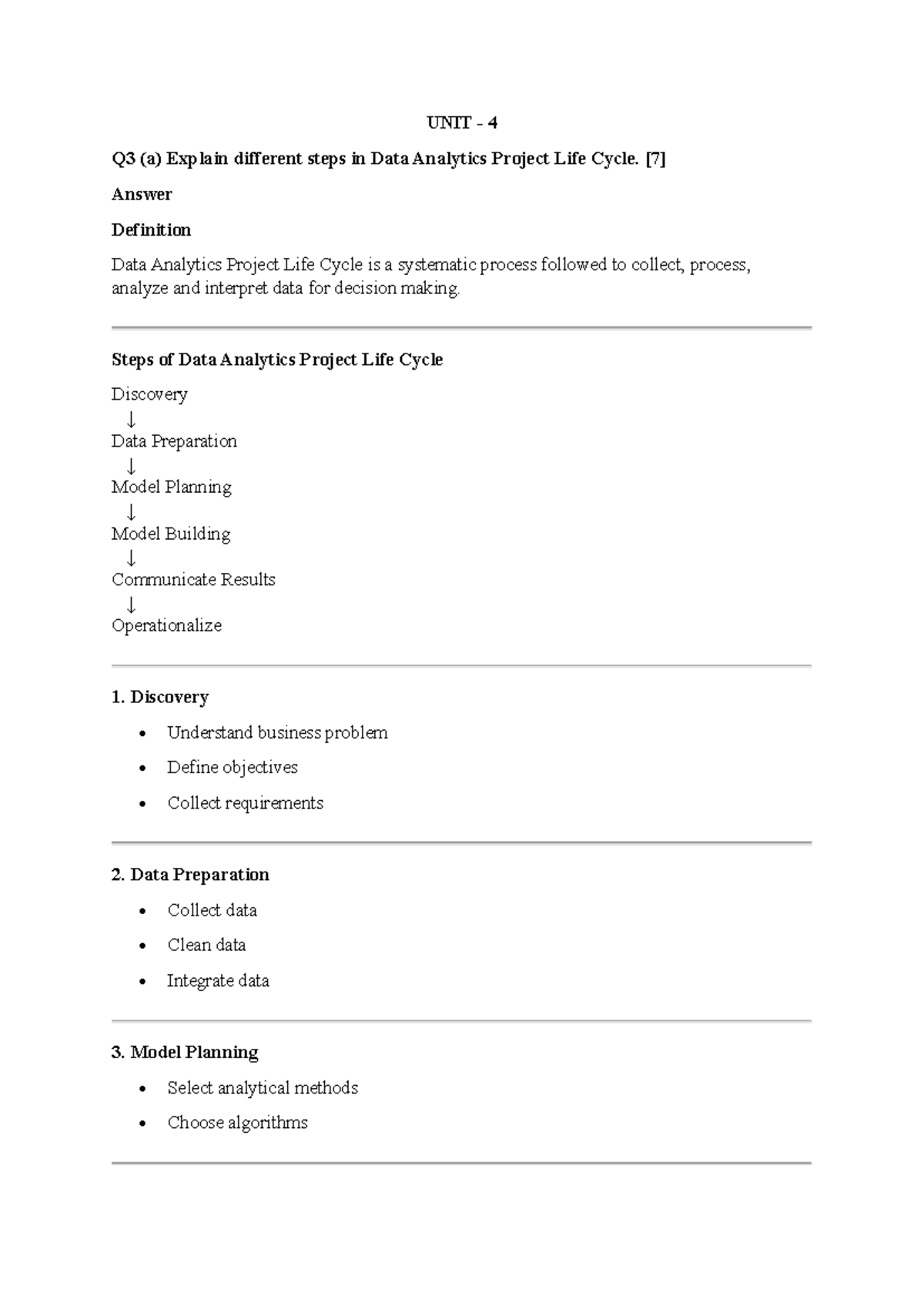 Data Analytics Project Life Cycle: Steps & Techniques (DSBDA UNIT 4 ...