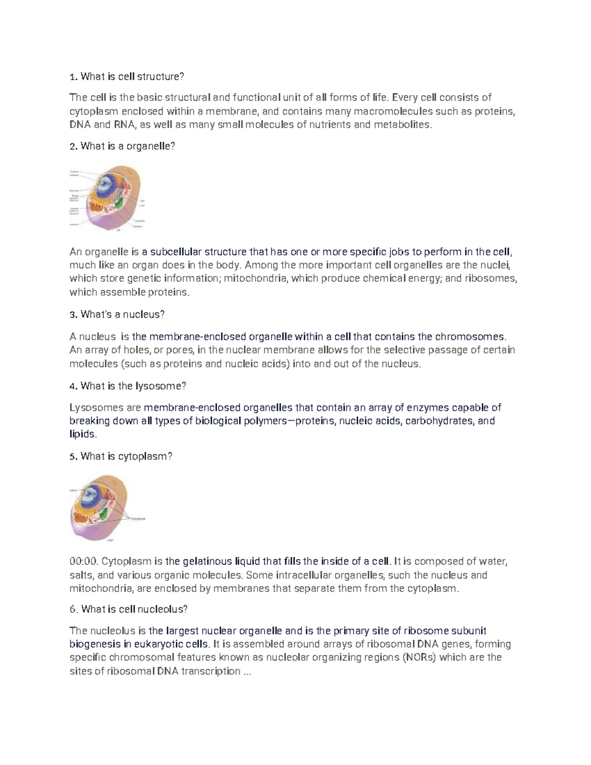 AHP 101 - Two Marks Study Guide: Cell Structure & Function Basics - Studocu