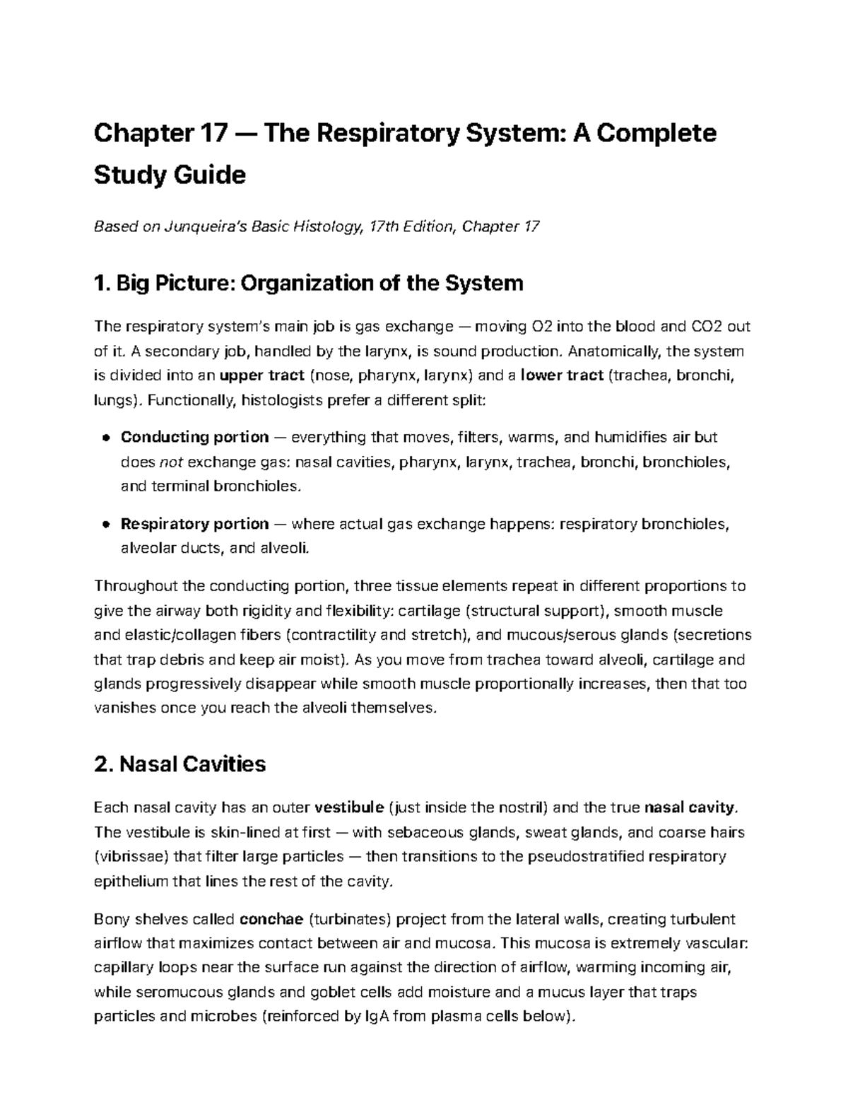 Chapter 17 Study Guide: The Respiratory System - Studocu