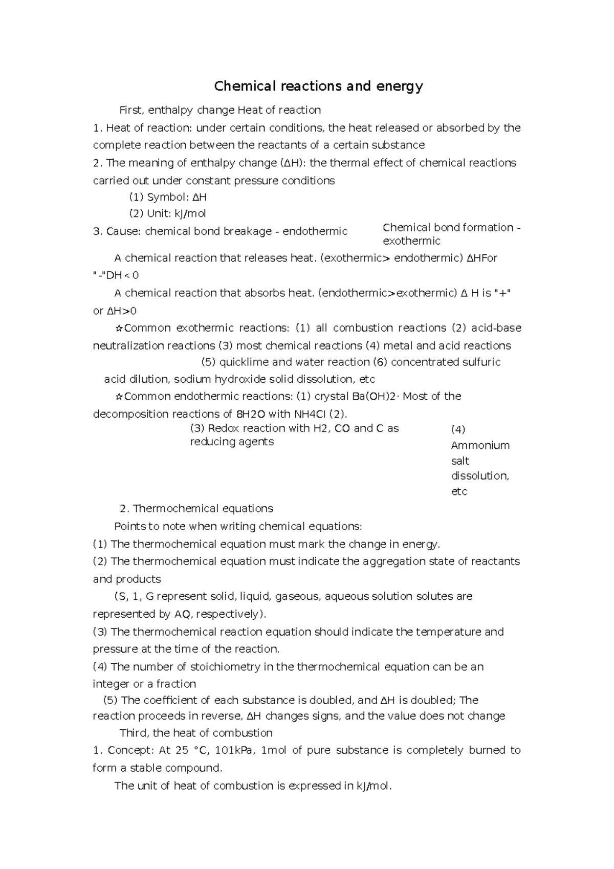 Chemical Reactions and Energy: Examining Enthalpy Changes and More ...