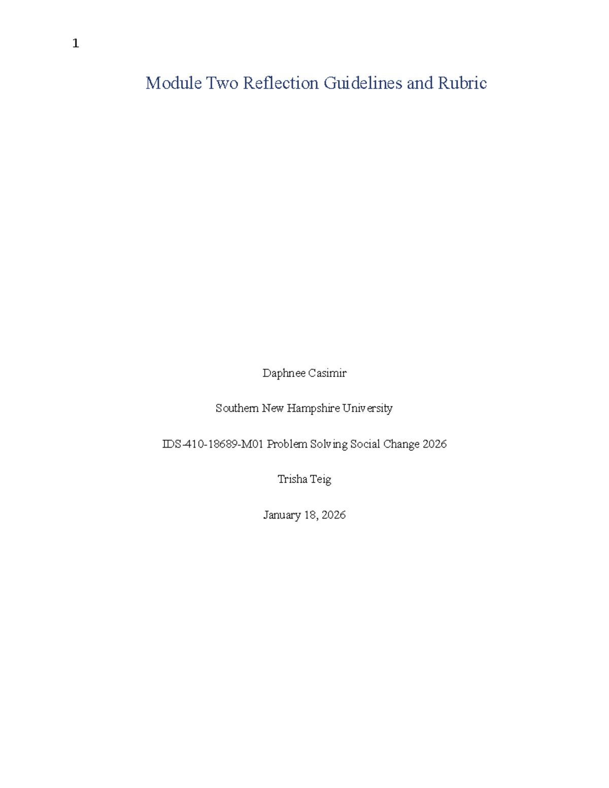 IDS 2026 Module Two Reflection on Social Change Movements - Studocu