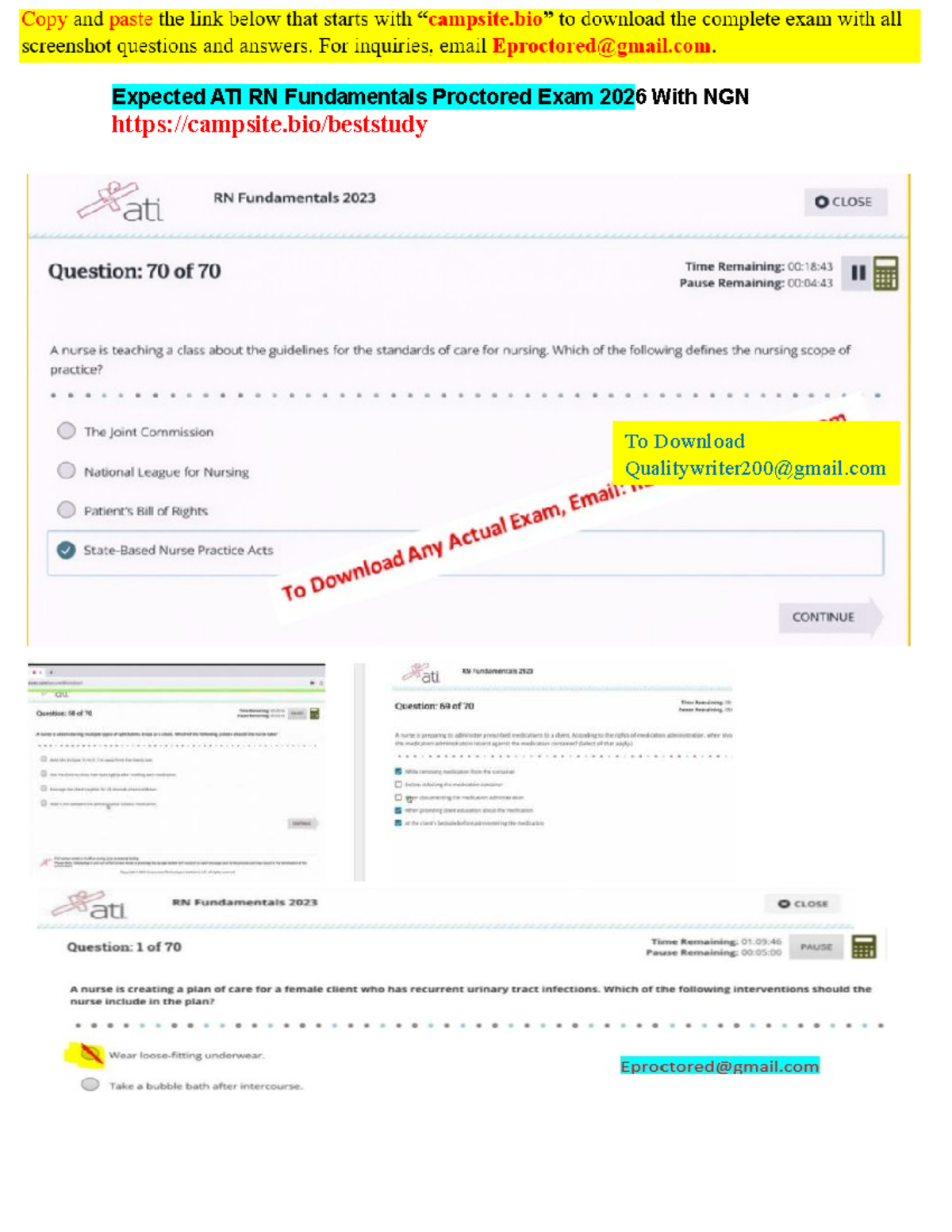 Final ATI RN Fundamentals Proctored Exam 2026 with NGN - Studocu