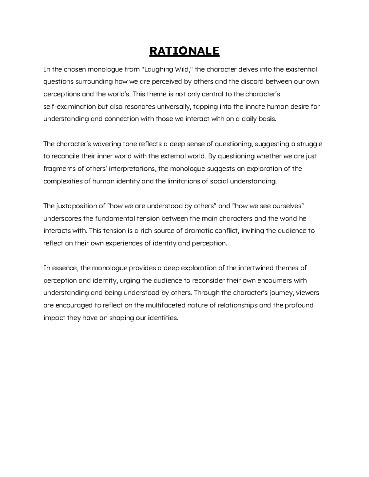 IP Drama Rationale: Exploring Identity and Perception in 