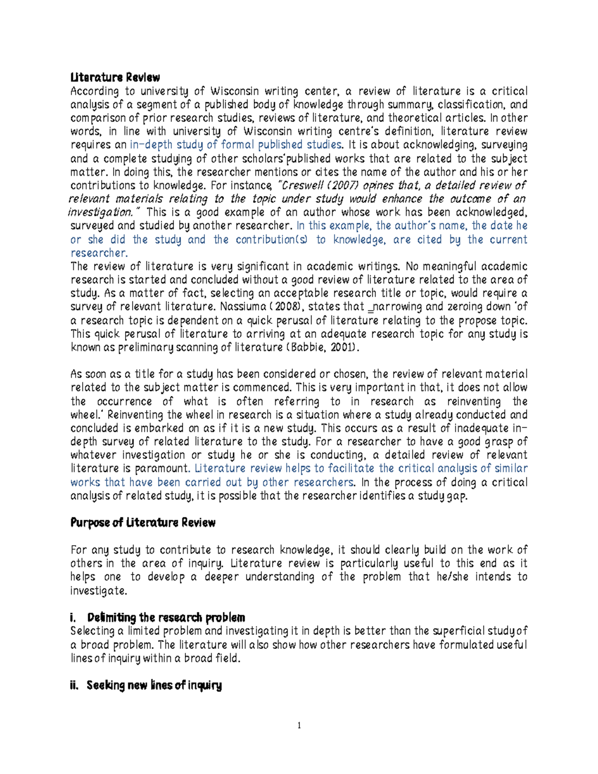 Lesson 03: Comprehensive Literature Review Guide (Jan 23) - Studocu