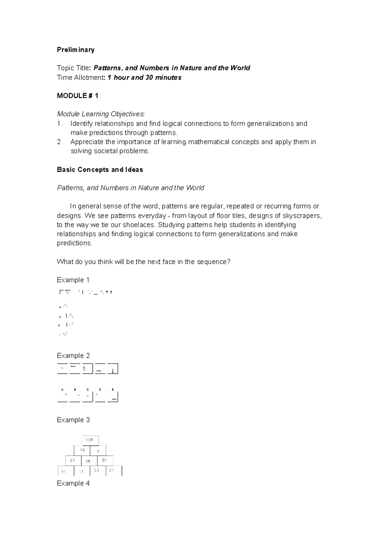 Preliminary-Week-1 - reviewer - Preliminary Topic Title: Patterns, and ...