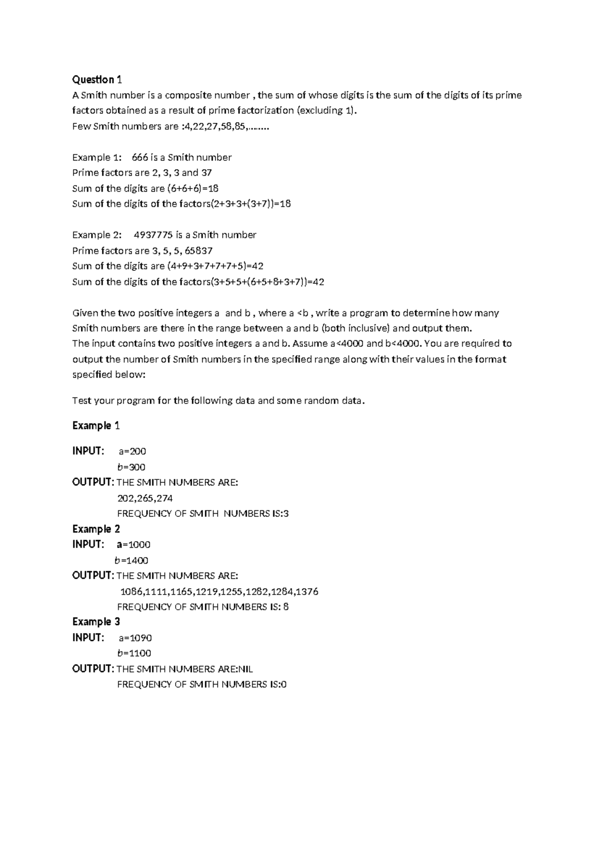Exam1: Smith Numbers and Their Frequency Analysis for 2026 - Studocu