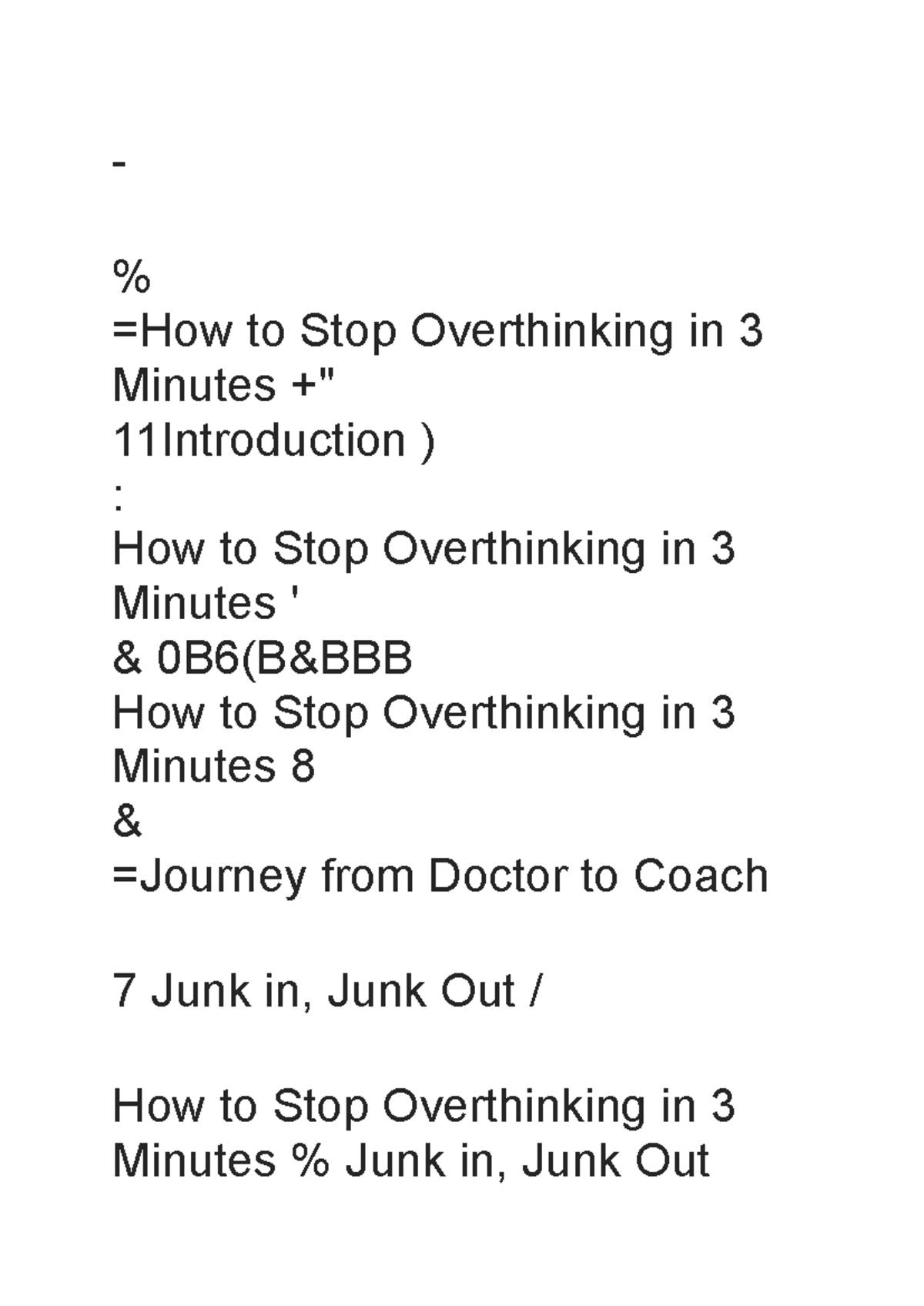 How to stop overthinkins - PSYC 101 - % =How to Stop Overthinking in 3 ...