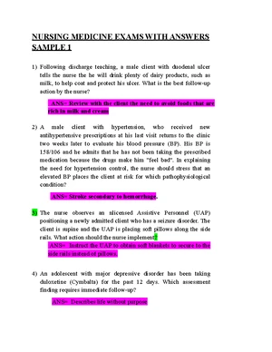 NURS 101 Final Exam: Sample Questions & Answers for Nursing Students ...