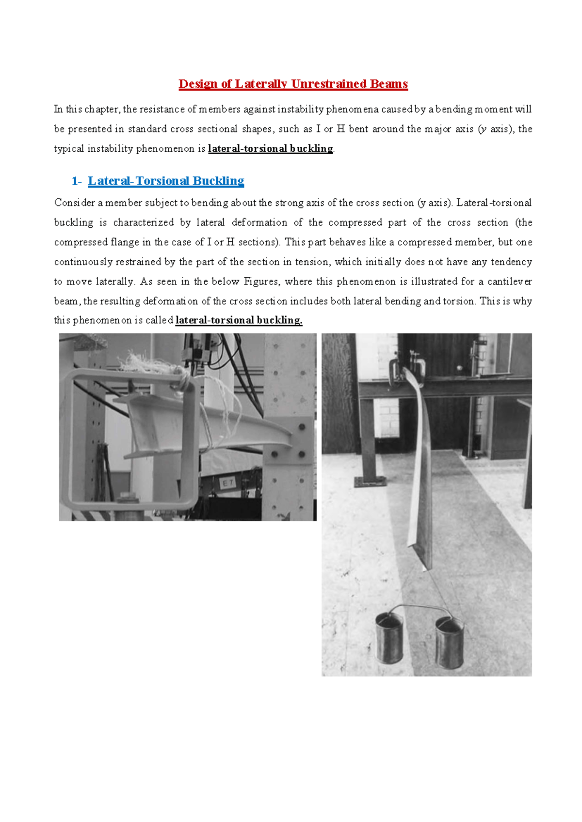 Lecture-82 - Design of Laterally Unrestrained Beams in Engineering ...