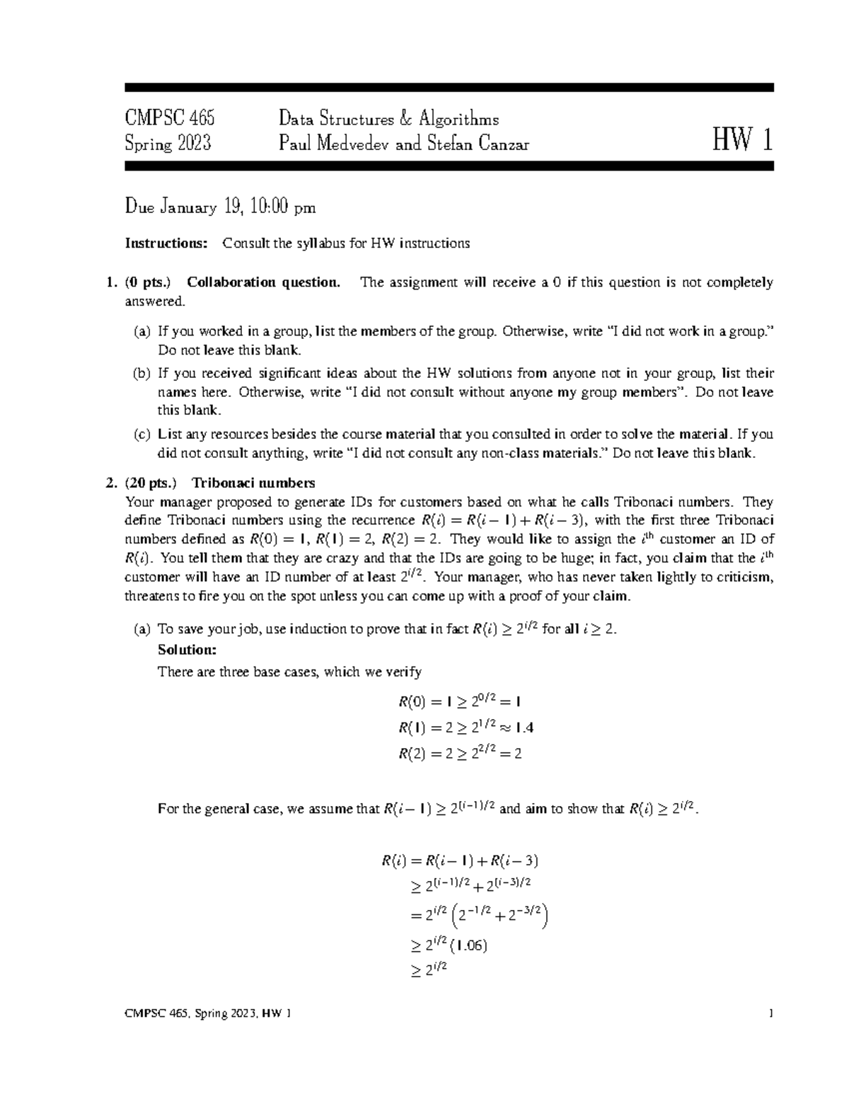 CMPSC 465 Spring 2023 HW 1 Solutions - Data Structures & Algorithms ...
