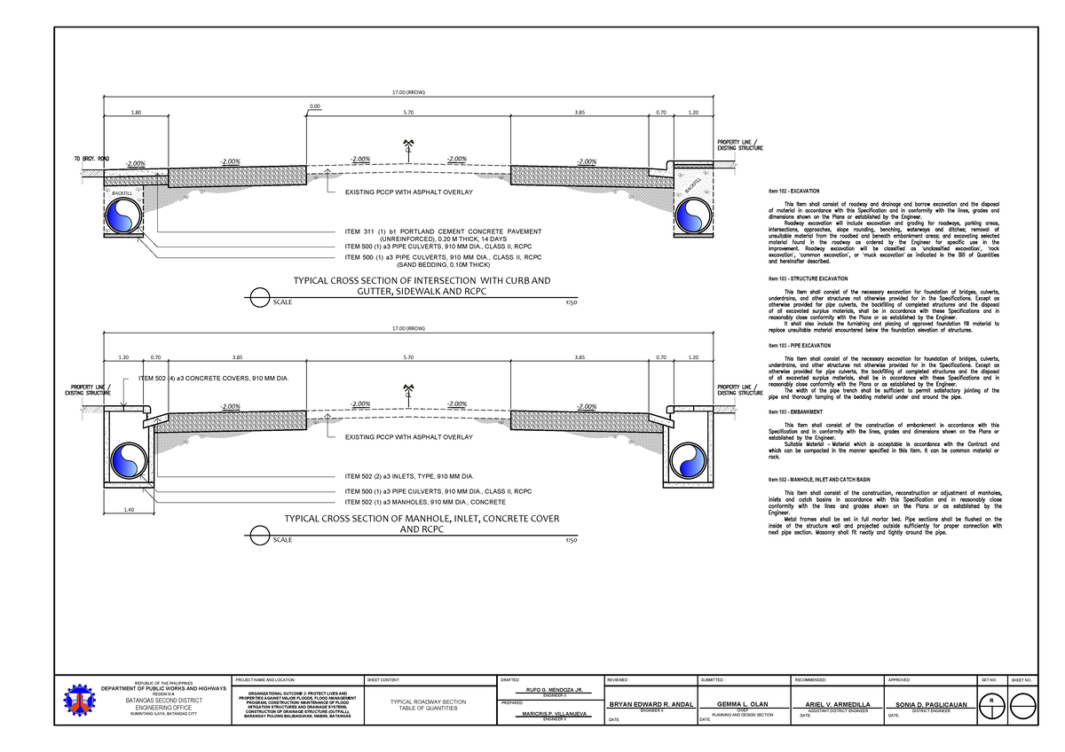 17.00 (RROW) Detailed Plans for PCCP with Asphalt Overlay - Studocu