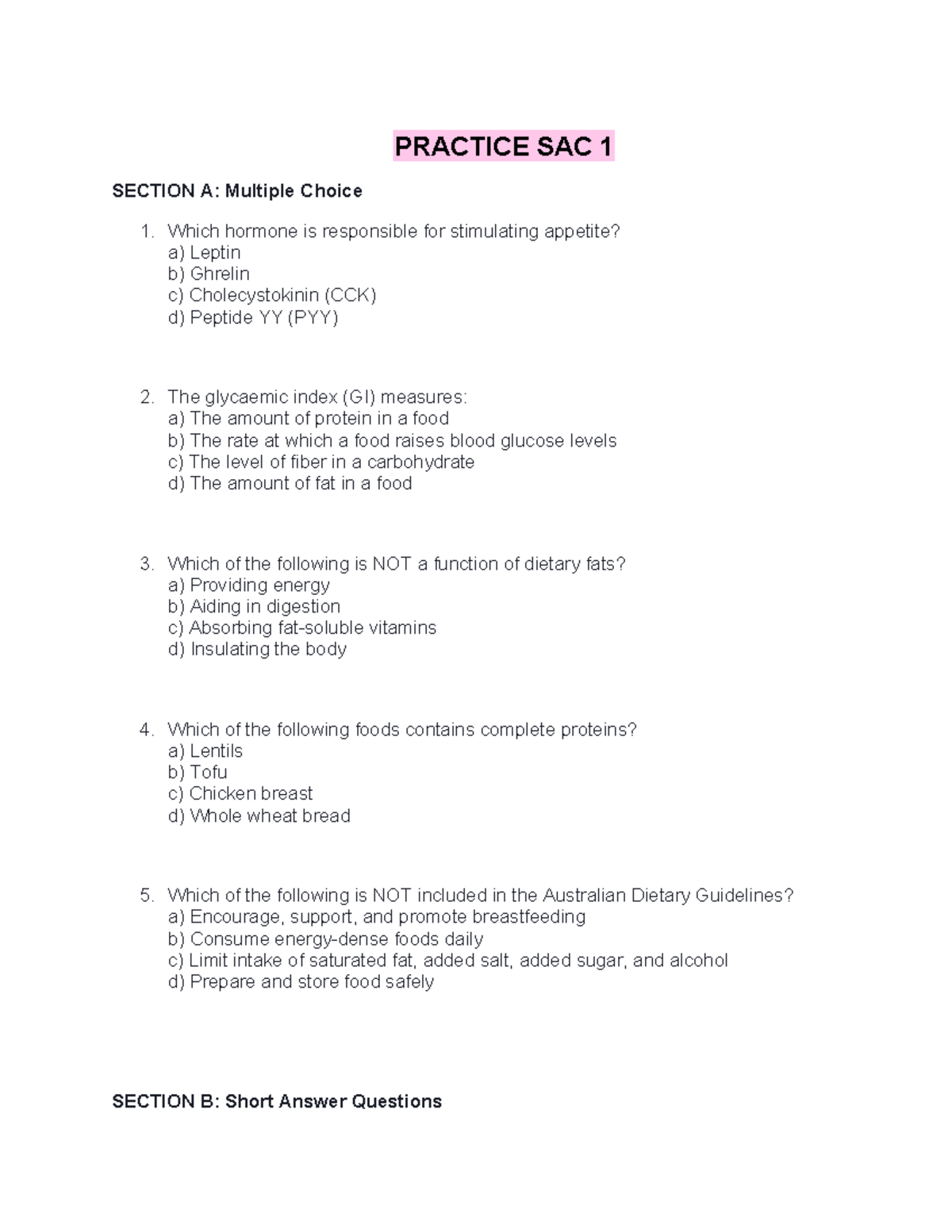 FS UNIT 3 AOS 1 - Practice SAC with MCQs & Short Answer Questions - Studocu