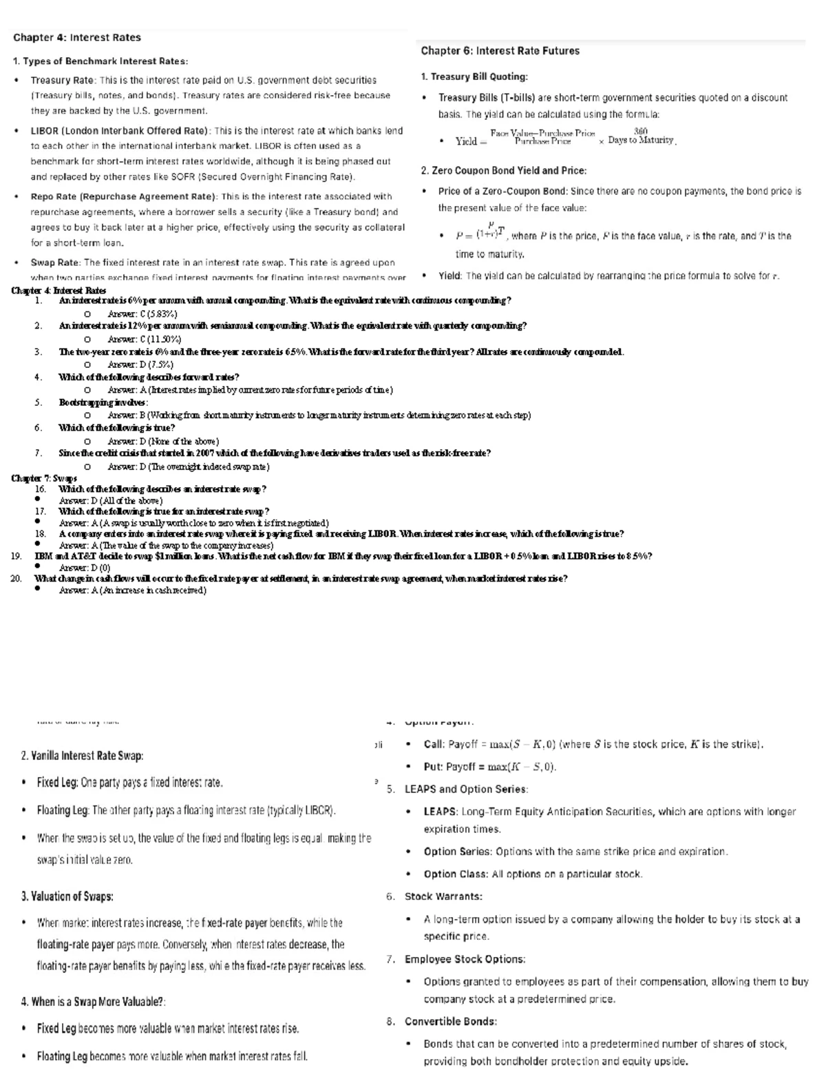 Chapter 4 & 6 Questions and Homework Review for Finance 101 - Studocu