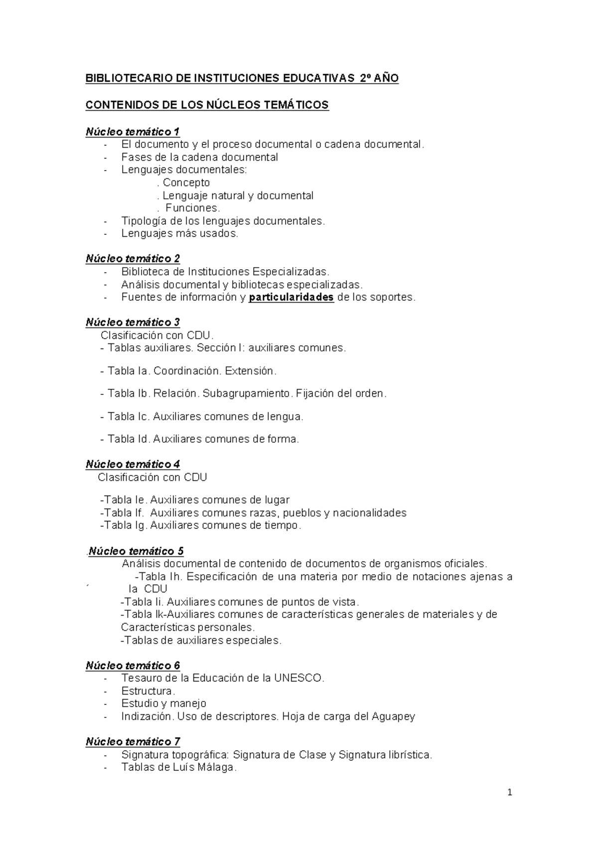 Cuadernillo de Contenidos para Bibliotecario de Instituciones ...