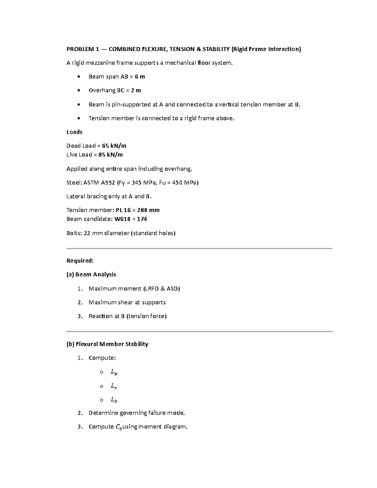 Steel Design Mock Exam: Problem 1 & 2 Analysis and Solutions - Studocu